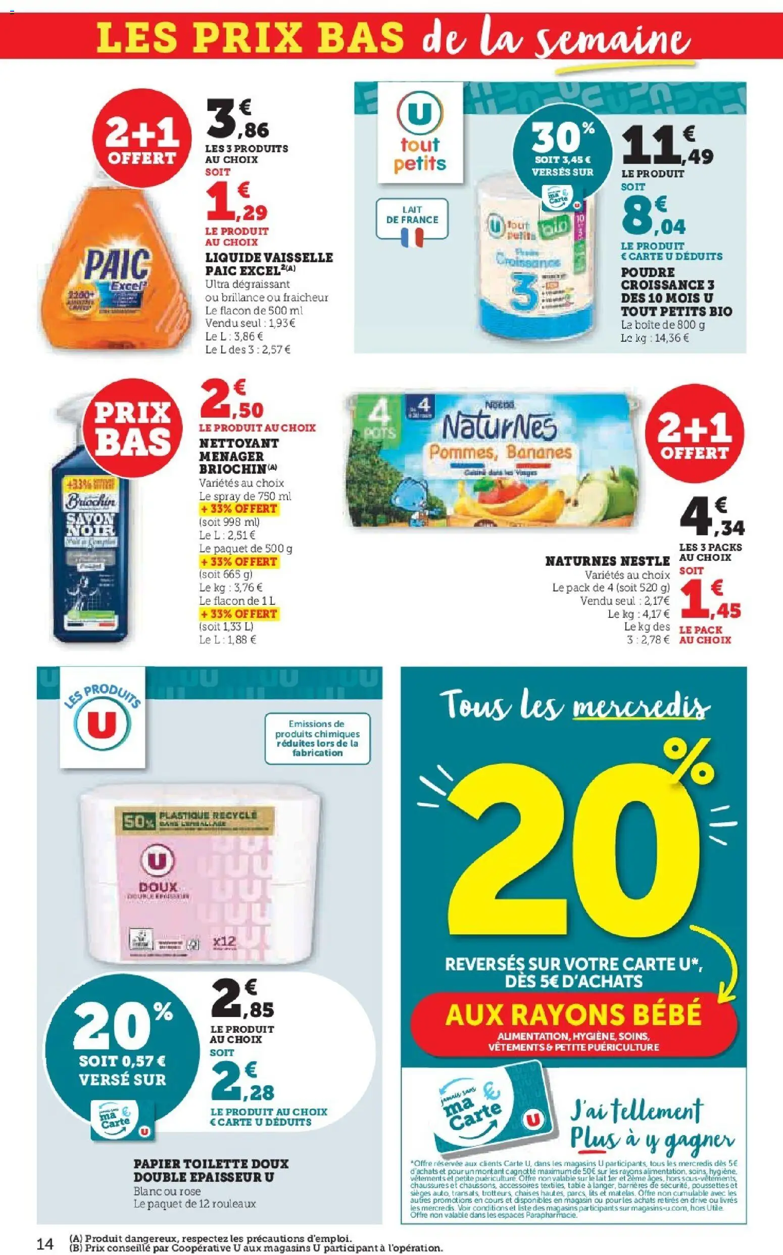 {H1} | Page: 14 | Produits: Papier toilette, Table, Vêtements, Lait