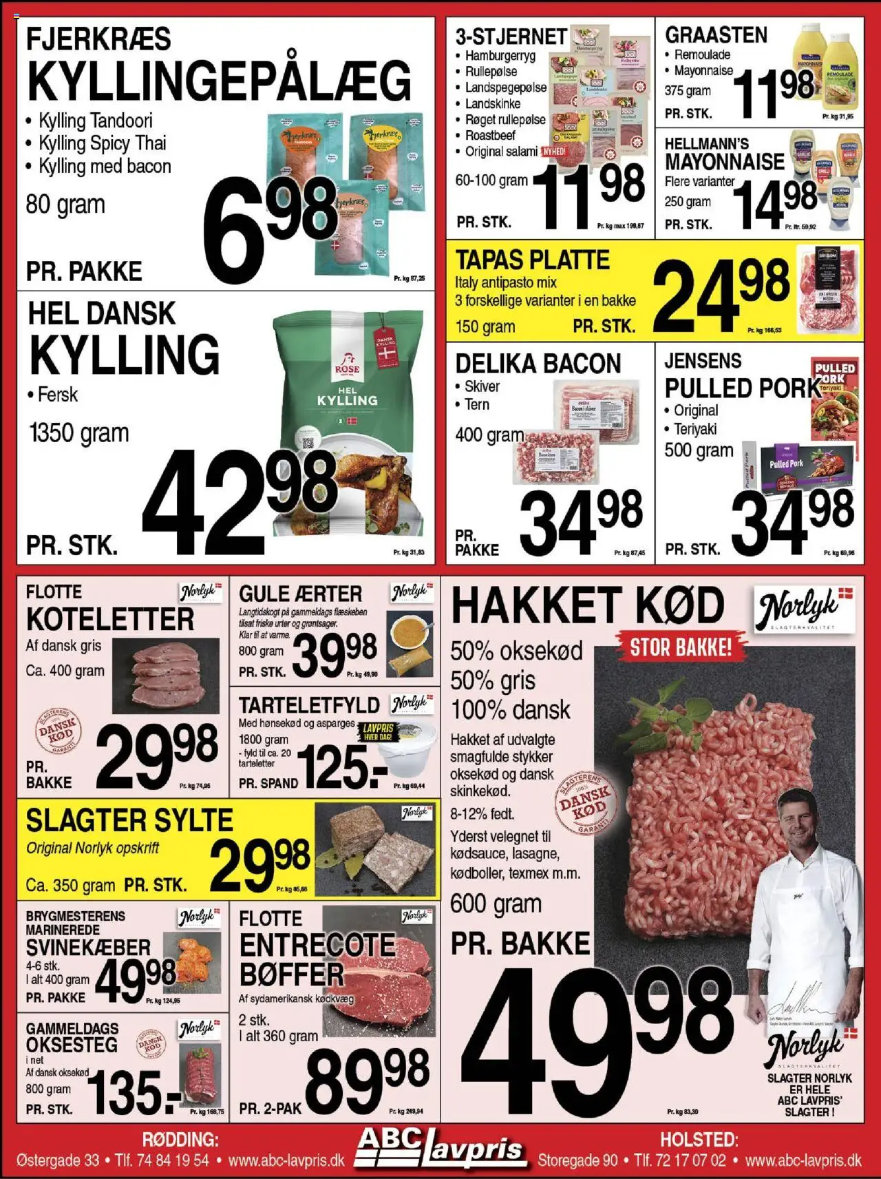Abc Lavpris tilbudsavis – gyldig fra 15.10.2025 | Side: 2 | Produkter: Hakket kød, Rullepølse, Tarteletter, Asparges