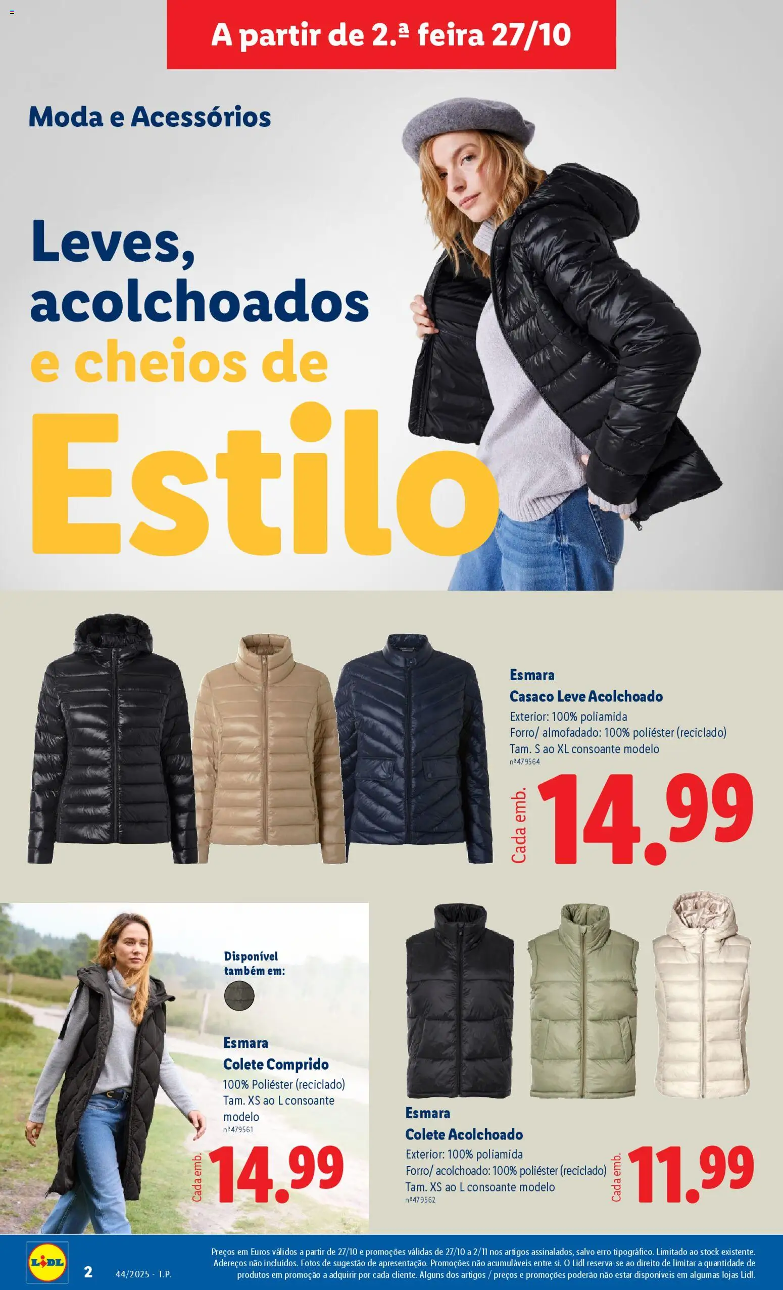 Lidl Novidades │ válido de 27.10.2025 | Página: 2 | Produtos: Casaco, Colete