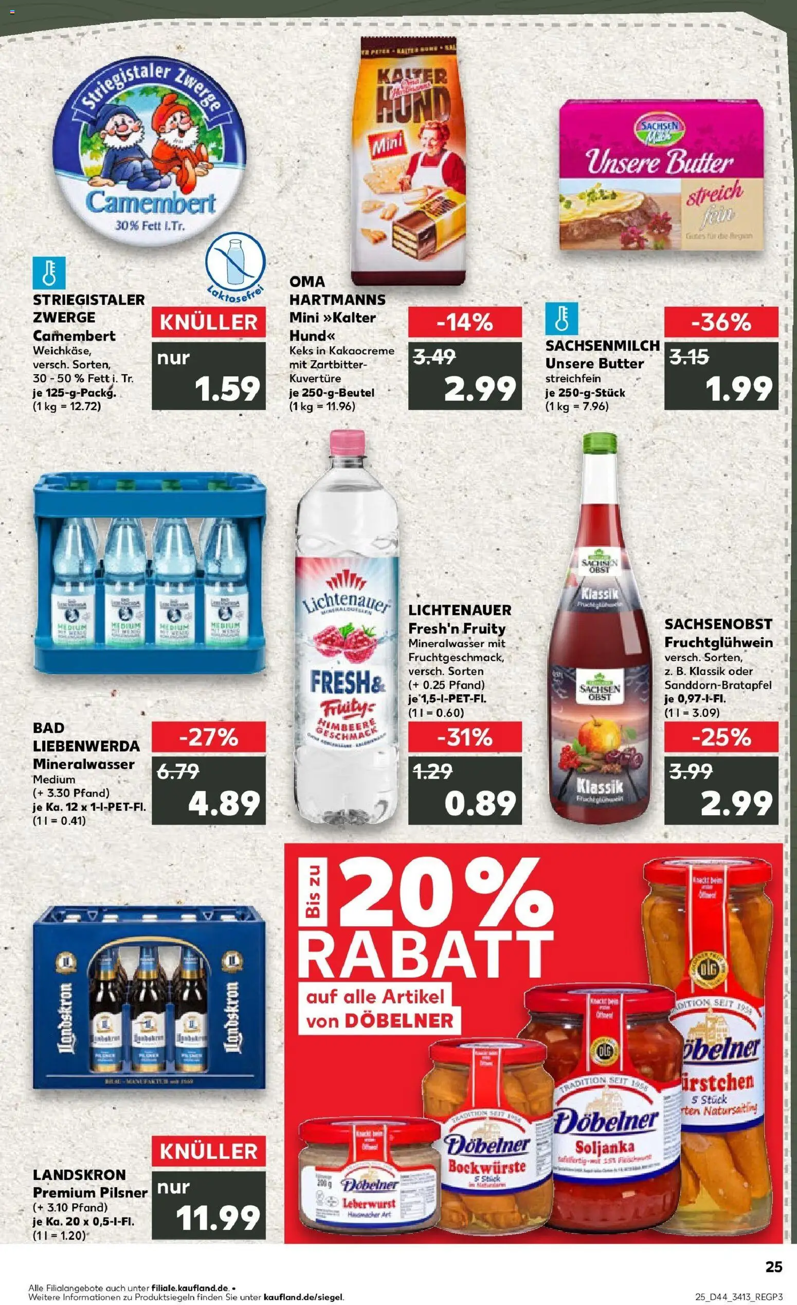 Kaufland prospekt Dresden	 – gültig ab 30.10.2025 | Seite: 25 | Produkte: Butter, Bad, Mineralwasser, Obst