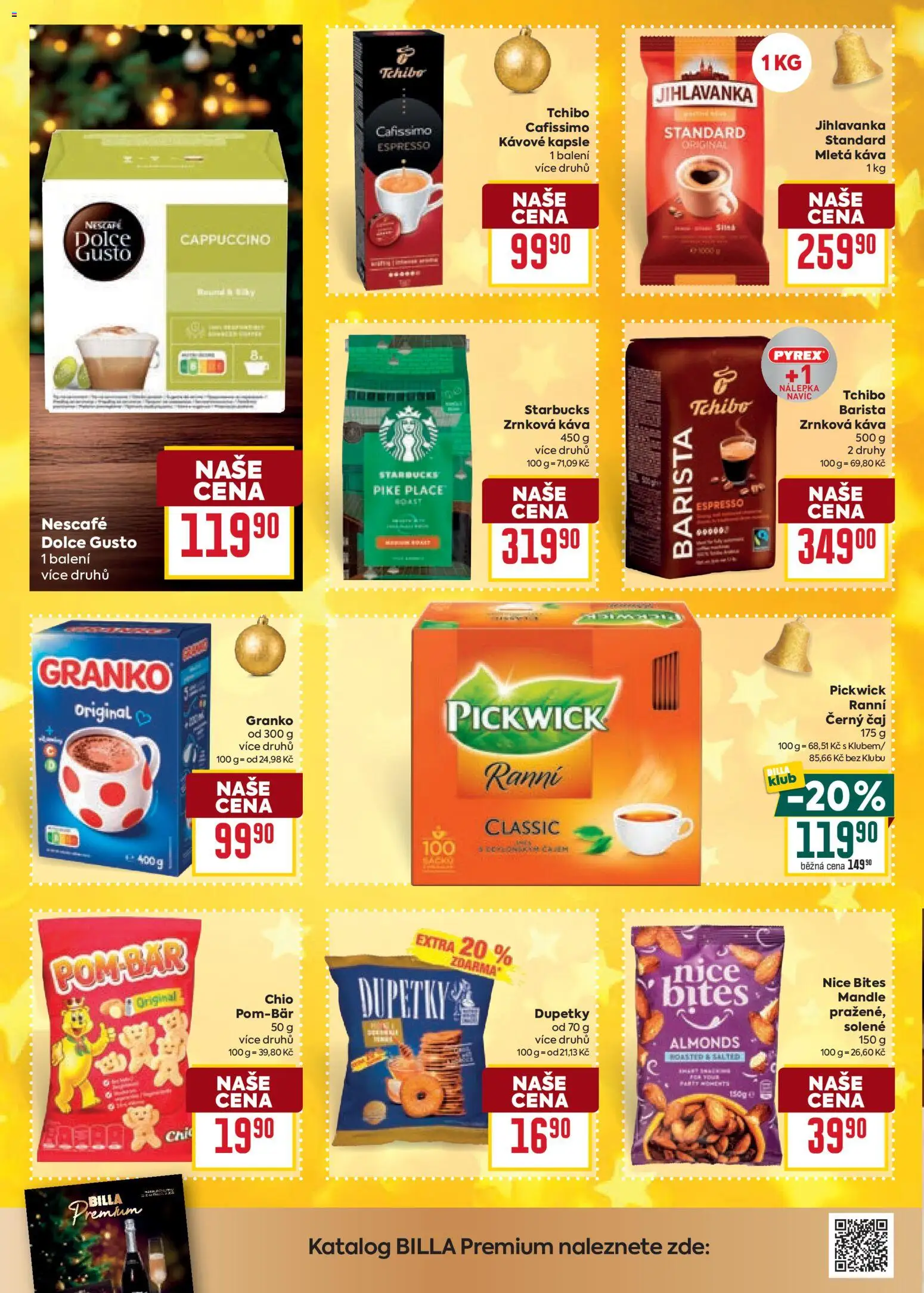 Billa Velký leták od 26.11.2025 | Strana: 22 | Produkty: Jihlavanka, Tchibo barista, Dupetky, Mletá káva