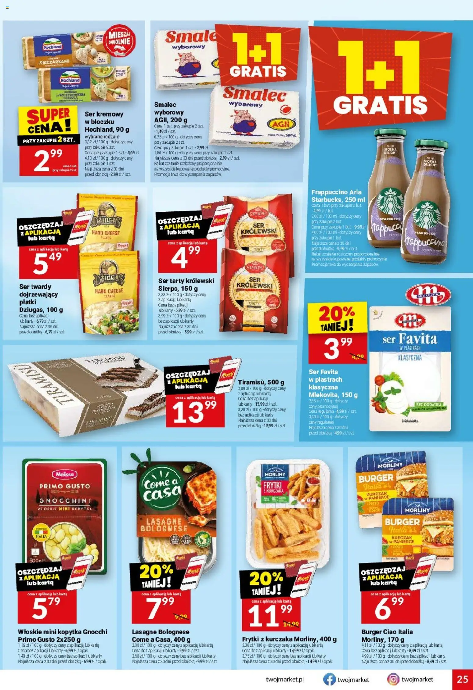 Twój Market gazetka od 22.04.2026 | Strona: 25 | Produkty: Kurczak, Tiramisu, Ser, Gnocchi