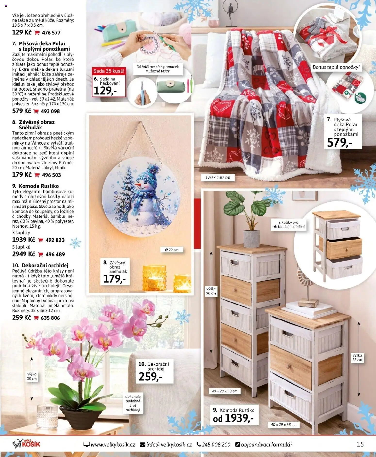 Velký Košík katalog prosinec 2025 od 01.12.2025 | Strana: 15 | Produkty: Přehoz, Orchidej, Ponožky, Komoda