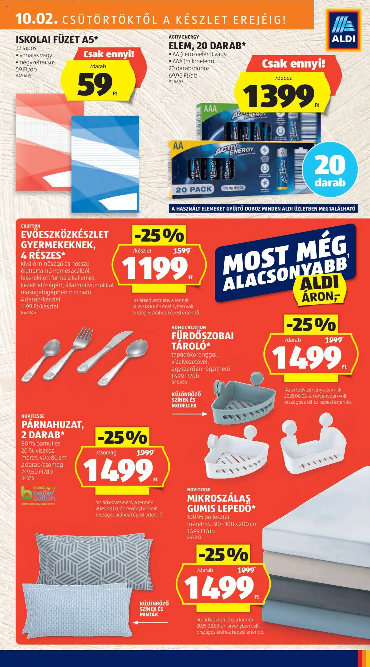 Aldi akciós ujság - amely érvényes a következő dátumtól: 02.10.2025 | Oldal: 21 | Termékek: Ceruzaelem, Doboz