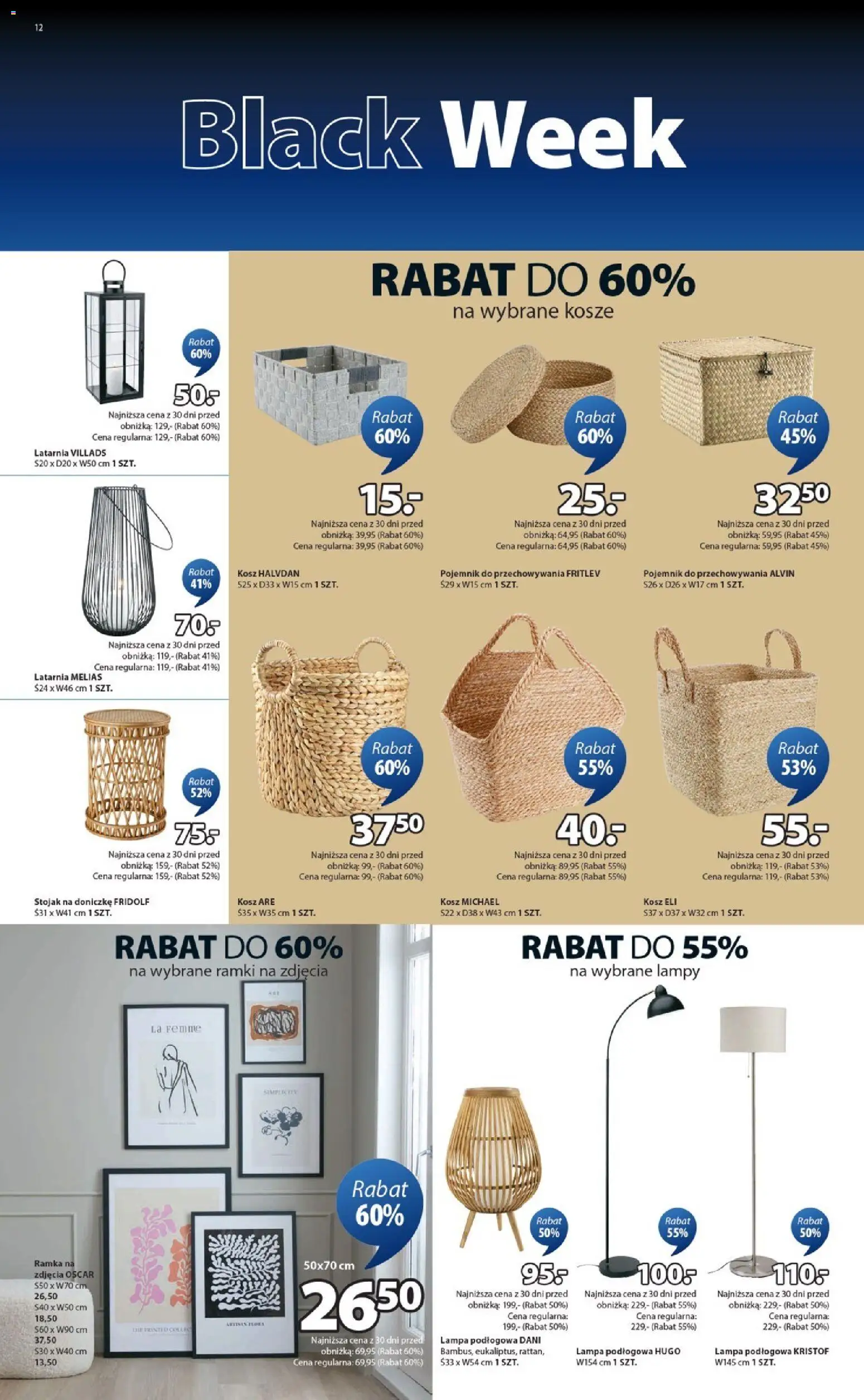JYSK Black Friday od 21.11.2025 | Strona: 12 | Produkty: Kosz, Lampa, Ramka