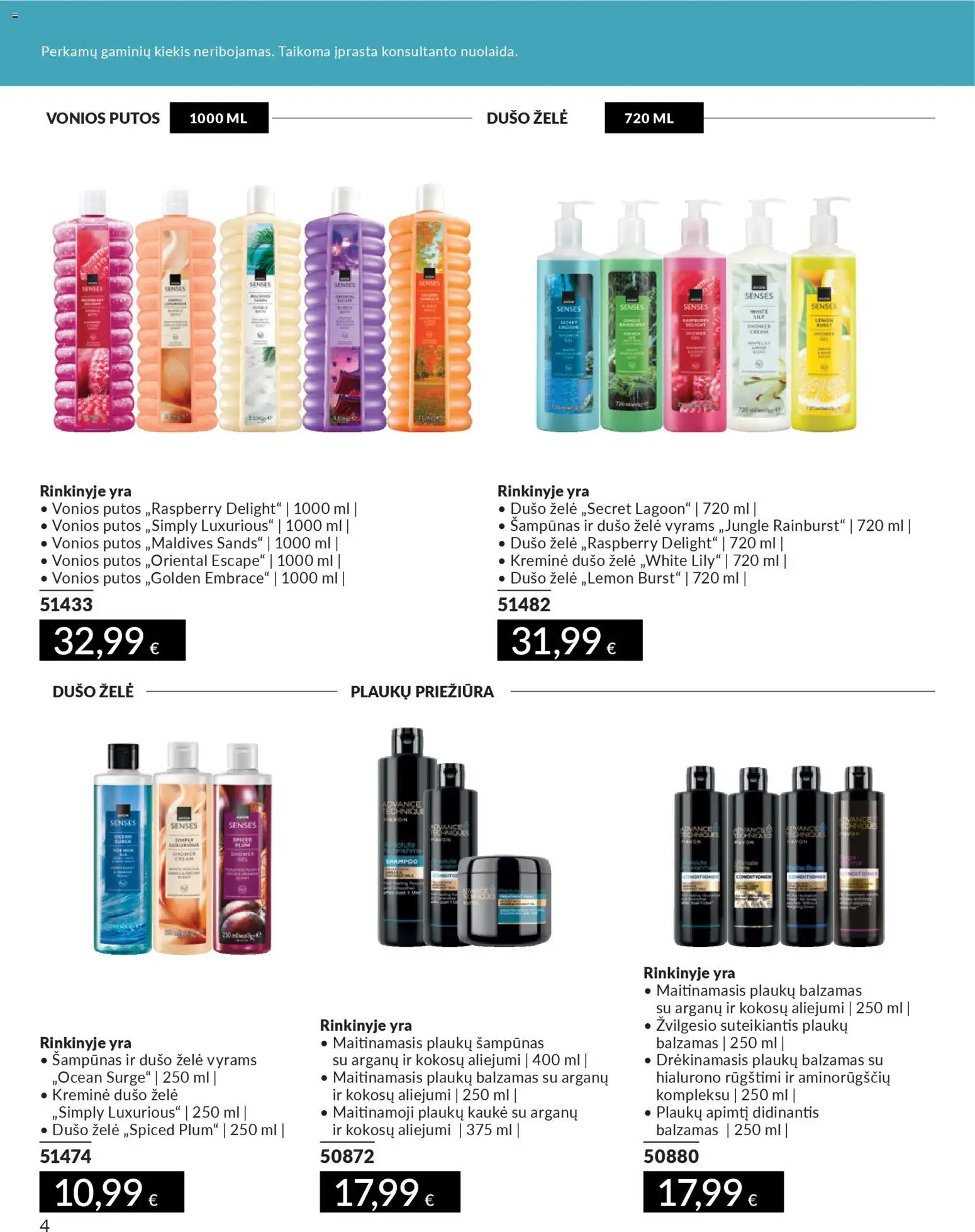 AVON akcijos nuo 01.12.2025 | Puslapis: 4 | Prekių: Balzamas, Šampūnas, Kaukė, Vonios putos