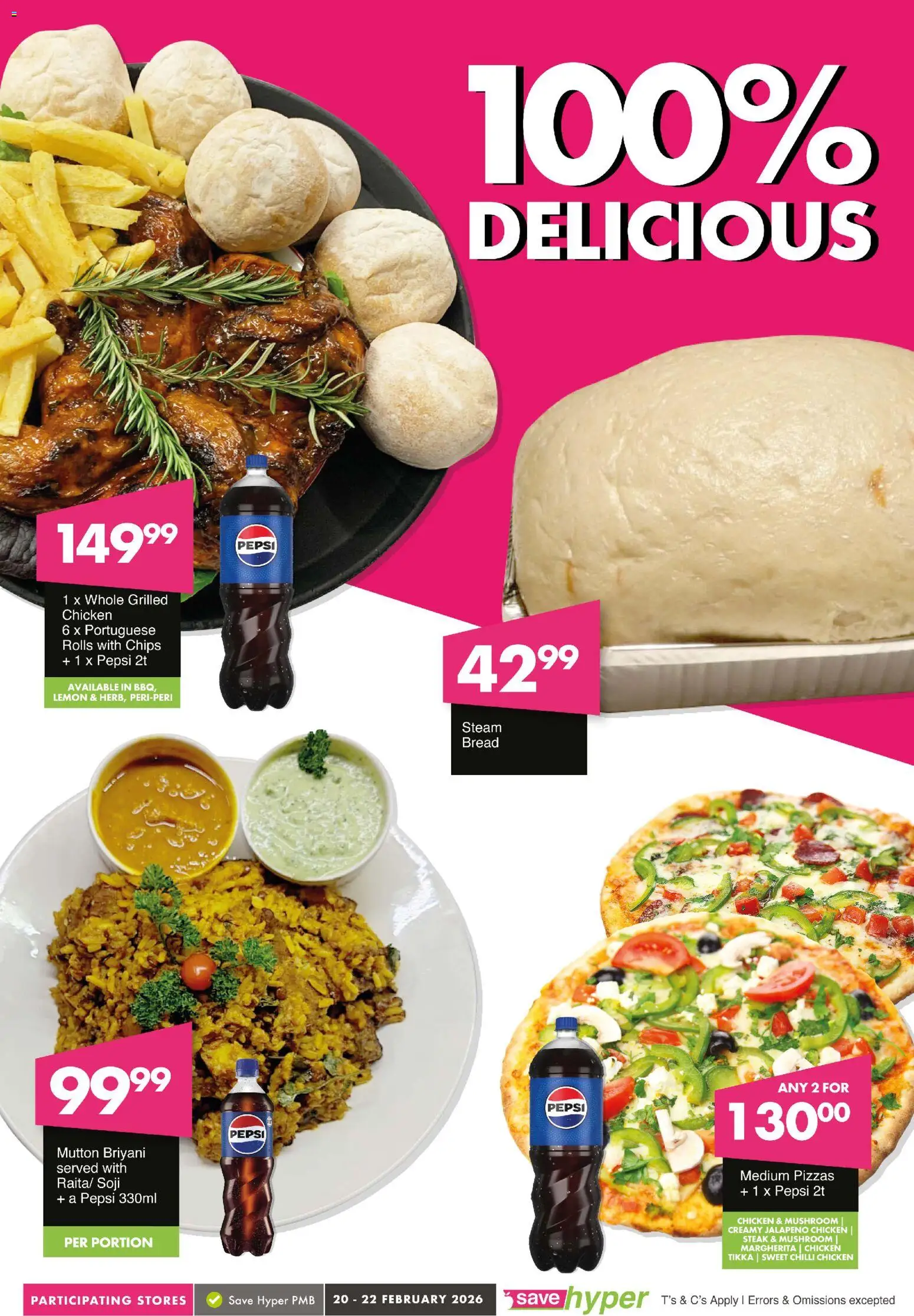 New Save catalogue – valid from 20.02.2026 | Page: 8 | Products: Bread, Chicken, Chips, Lemon