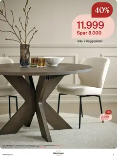 Forhåndsvisning av Møbelringen kundeavis gyldig fra 24.03.2026 | Side: 9 | Produkter: Spisebord, Spisestol