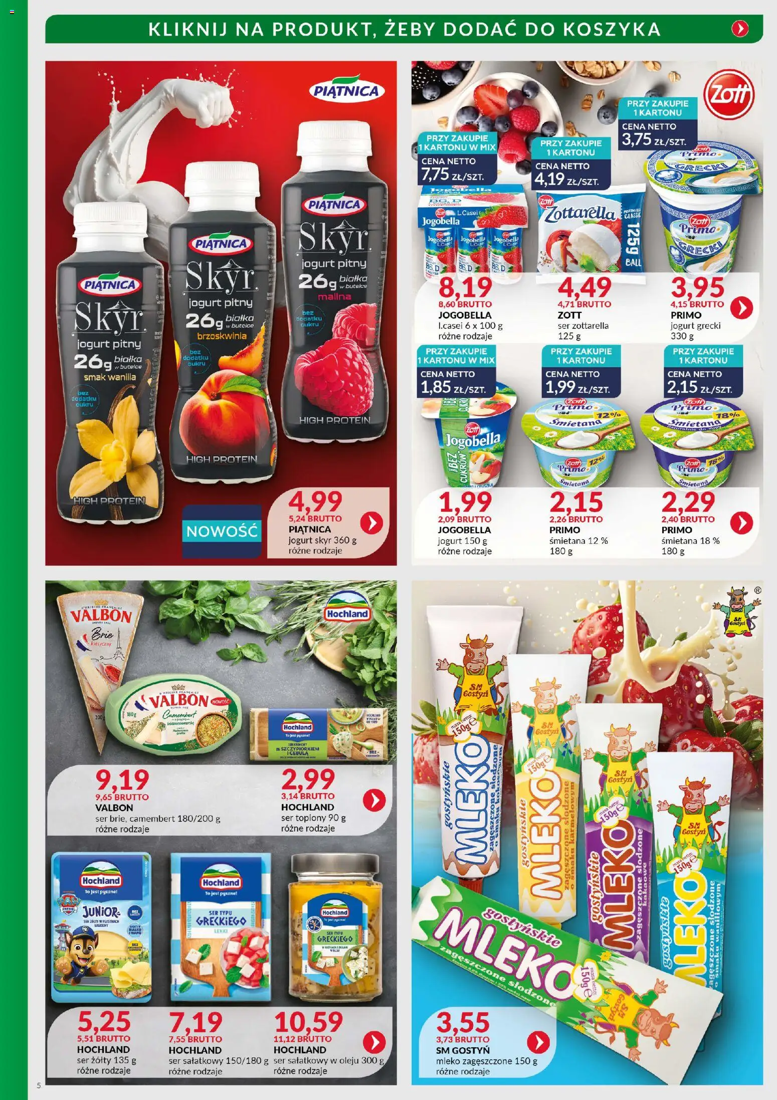 Eurocash Gazetka - Andrzejkowa Moc od 10.11.2025 | Strona: 5 | Produkty: Ser, Jogurt, Śmietana, Skyr