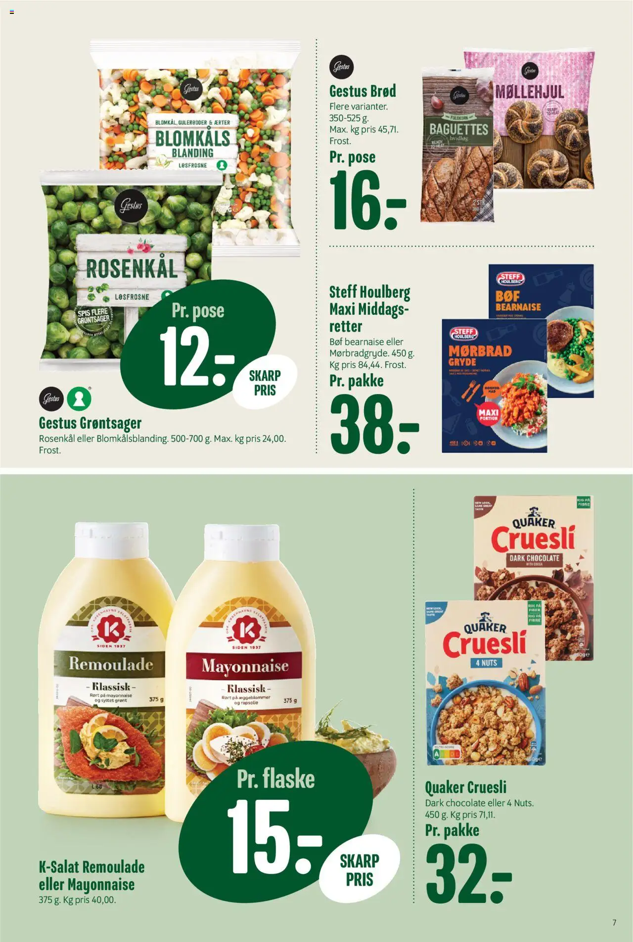 Min Købmand Tilbudsavis gyldig fra 08.08.2025 | Side: 7 | Produkter: Brød, Rapsolie, Rosenkål, Ærter