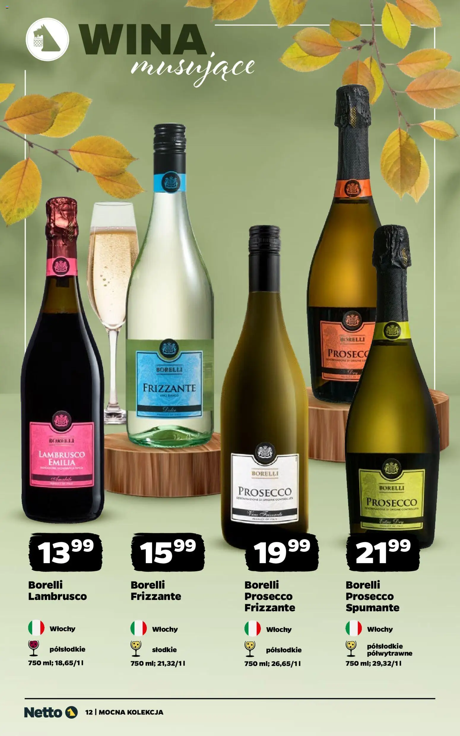 Netto gazetka - Wina od 27.10.2025 | Strona: 12 | Produkty: Prosecco, Lambrusco