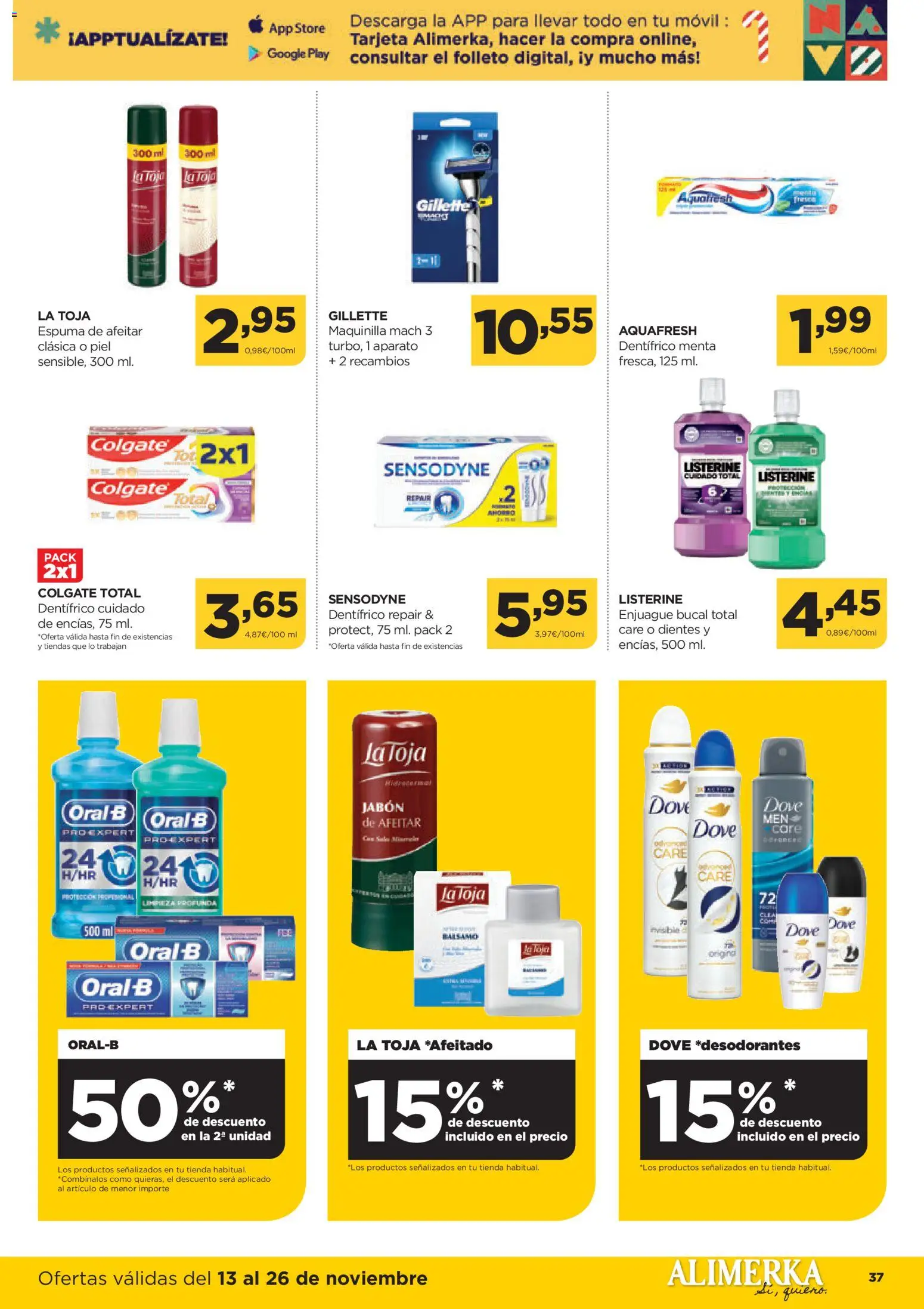 Alimerka folleto Castilla y León │ válido desde el 13.11.2025 | Página: 39 | Productos: Espuma de afeitar, Jabón, Enjuague bucal