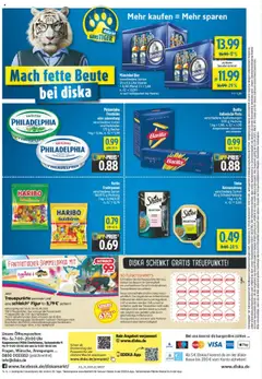 Diska - Bayern - gültig ab dem 28.07.2025 | Seite: 12 | Produkte: Haribo, Philadelphia, Pasta, Frischkase