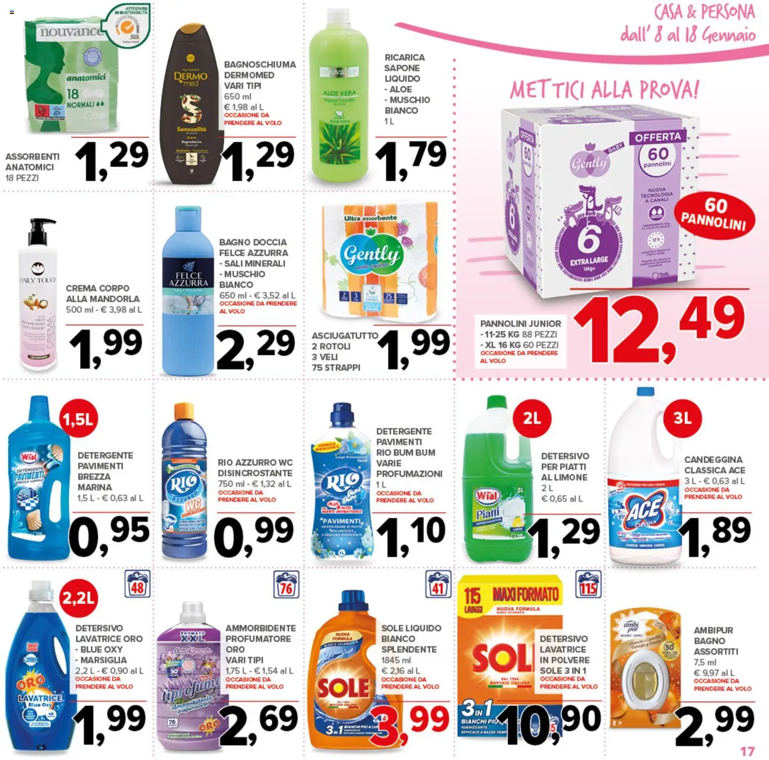 Volantino Todis del 08.01.2026 | Pagina: 17 | Prodotti: Crema, Sapone, Detergente, Lavatrice