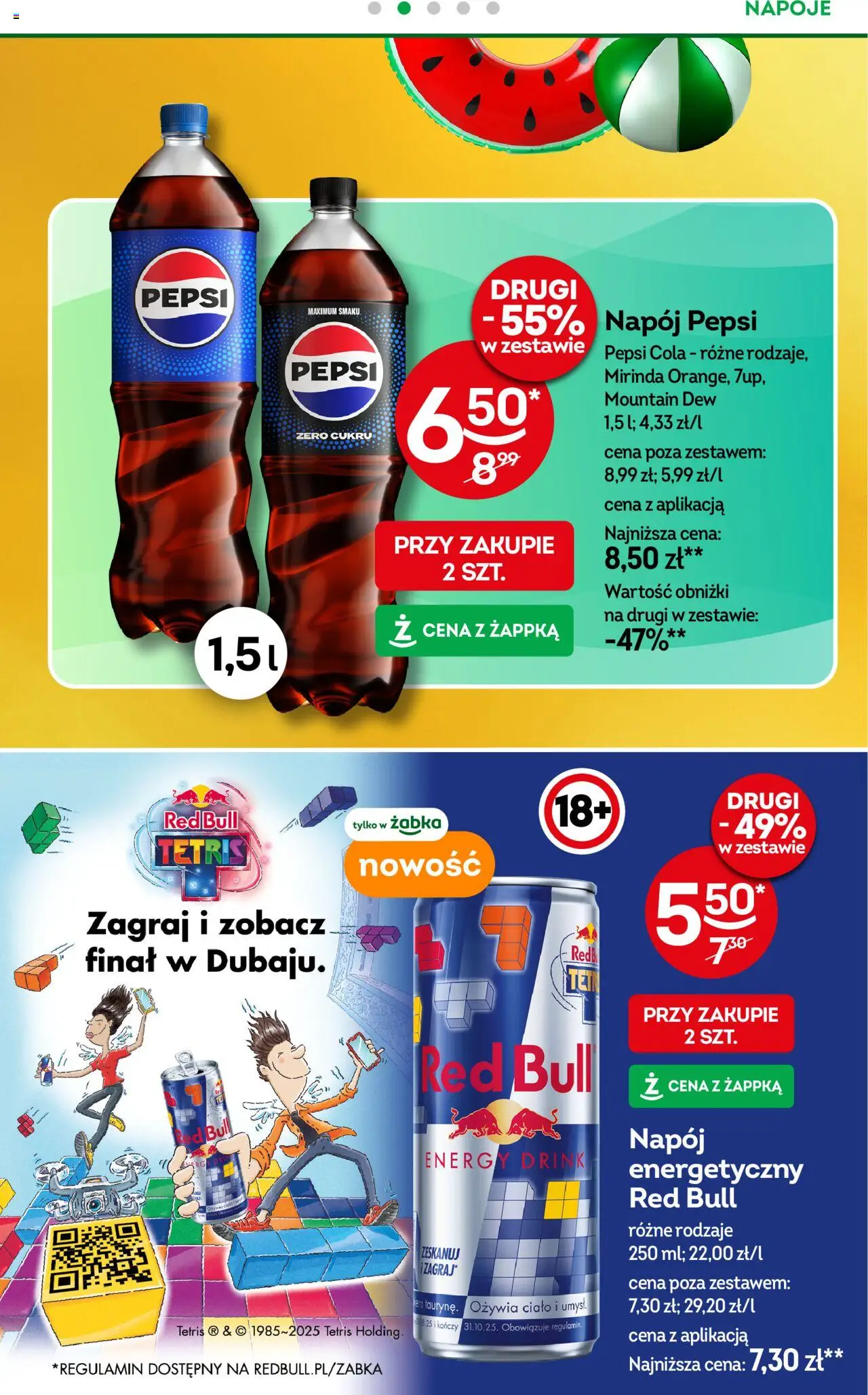 Żabka Gazetka od 13.08.2025 | Strona: 25 | Produkty: Red bull, Napoje, Pepsi