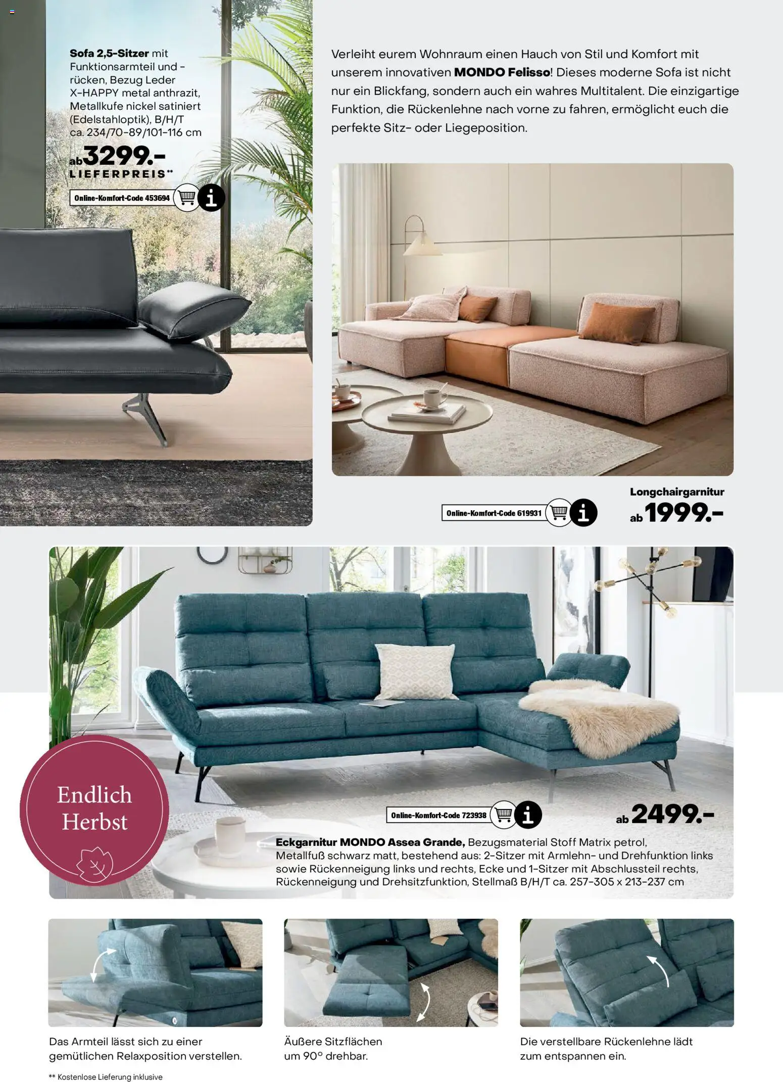 Ostermann Endlich Herbst MONDO Prospekt – gültig ab 25.10.2025 | Seite: 15 | Produkte: Sofa