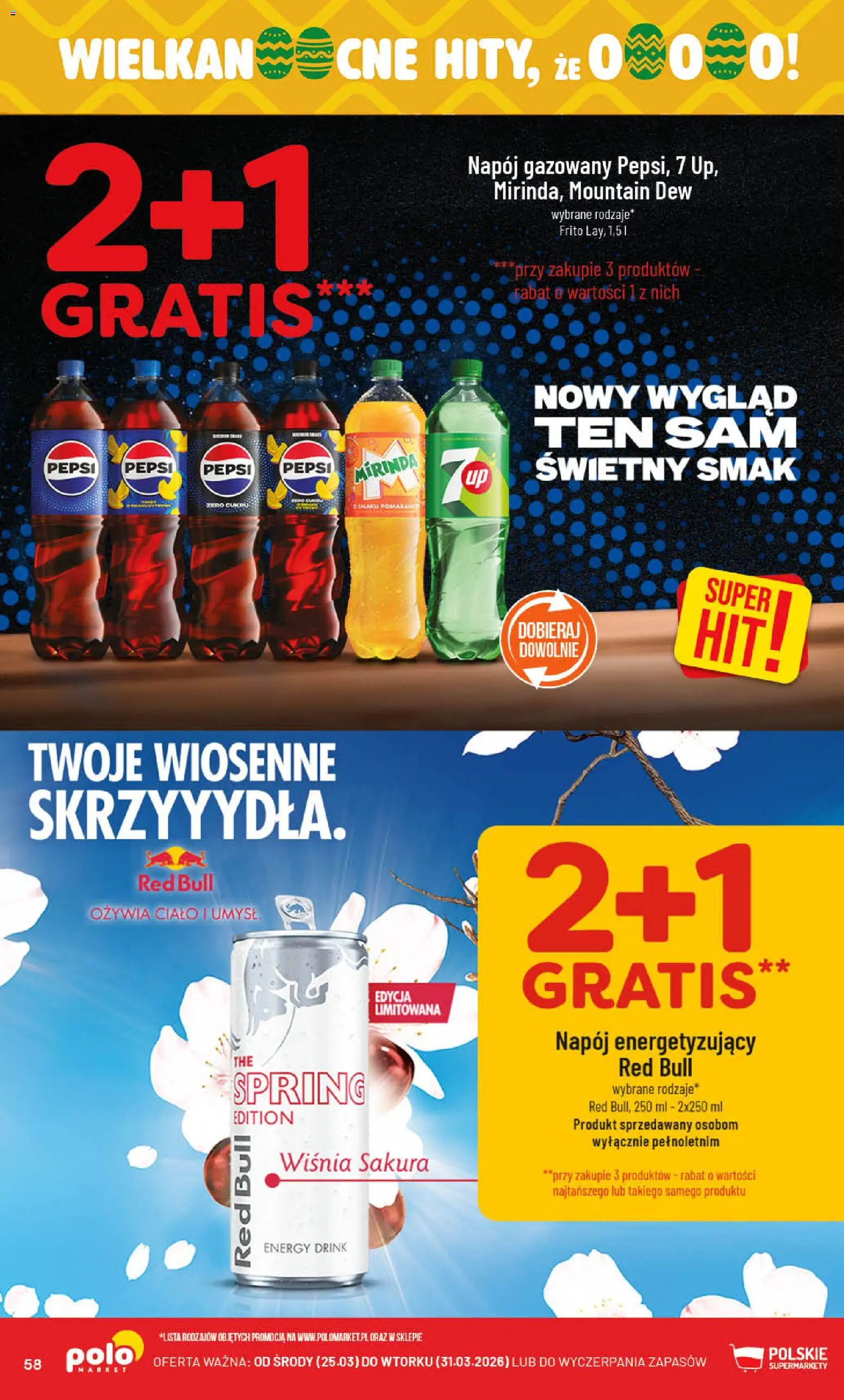 POLOmarket gazetka od 25.03.2026 | Strona: 58 | Produkty: Red bull, Pepsi