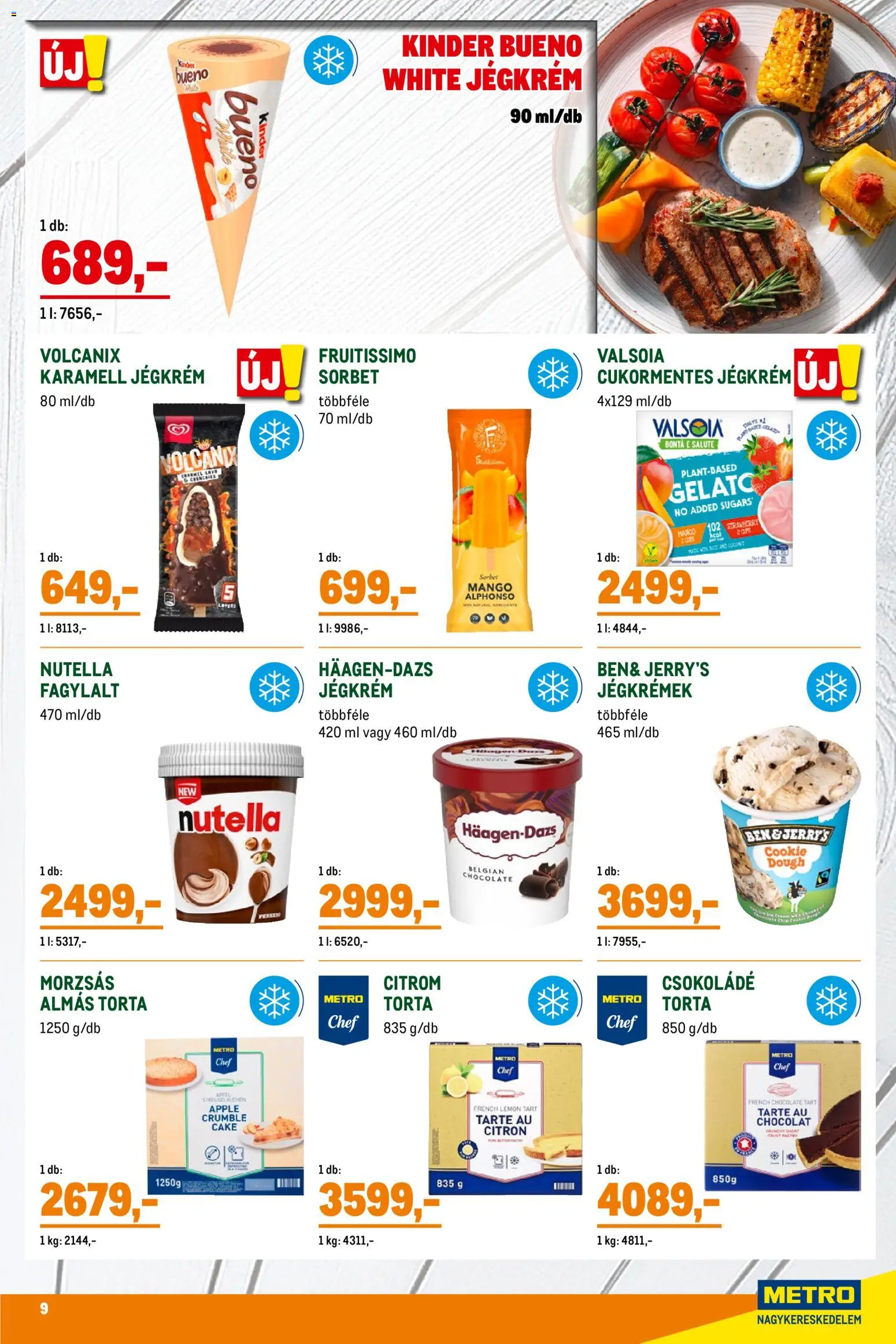 Metro akciós ujság - amely érvényes a következő dátumtól: 02.05.2026 | Oldal: 9 | Termékek: Csokoládé, Jégkrém, Citrom, Mangó