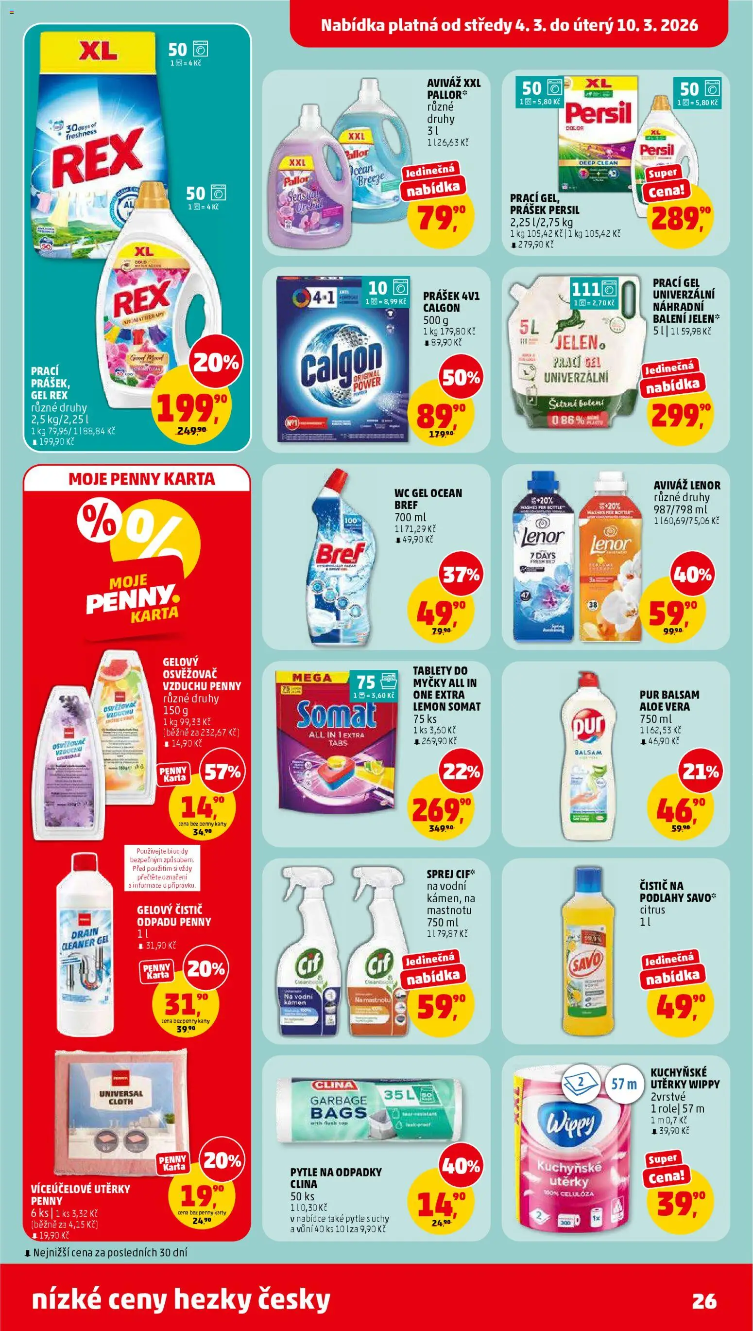 Penny Market leták od 04.03.2026 | Strana: 26 | Produkty: Aviváž, Savo, Persil, Aviváž Lenor