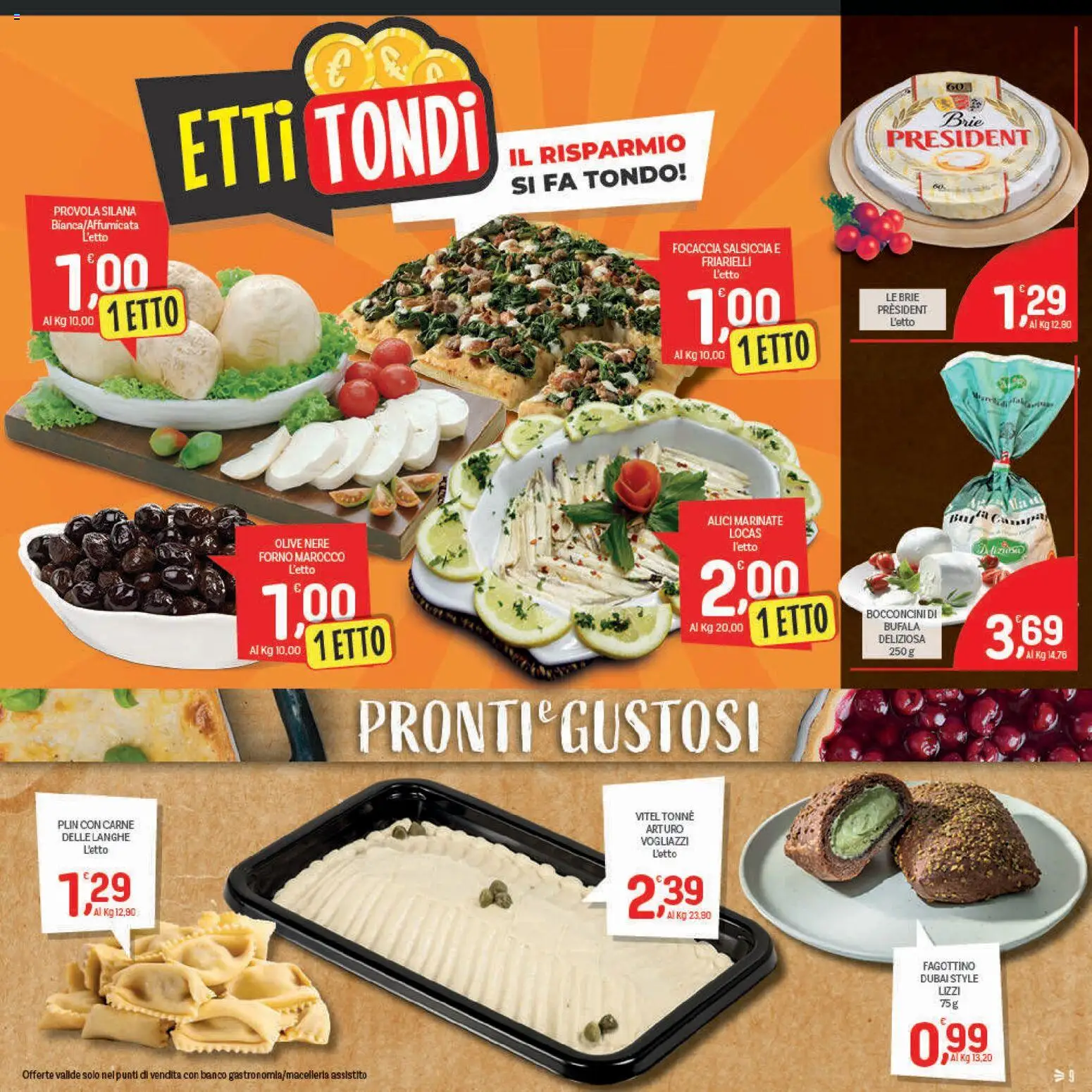 Volantino CRAI del 30.10.2025 | Pagina: 9 | Prodotti: Focaccia, Friarielli, Forno, Alici