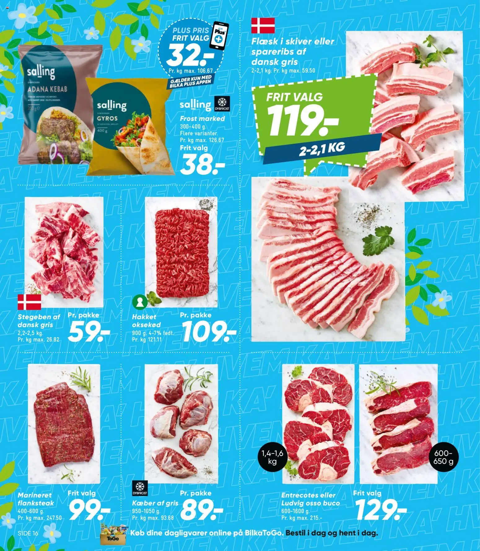 Bilka tilbudsavis – gyldig fra 04.04.2026 | Side: 18 | Produkter: Oksekød, Kebab, Spareribs