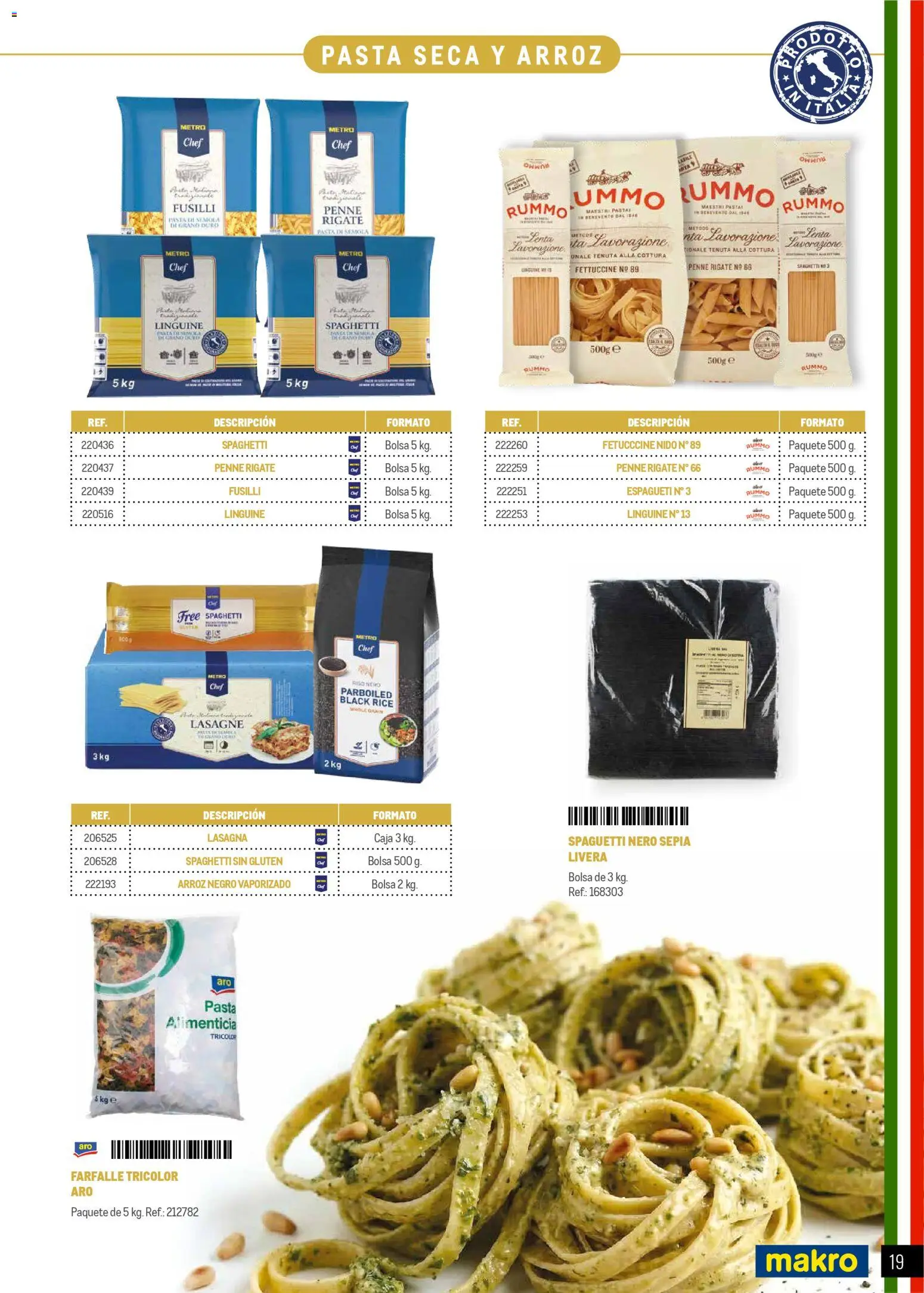 Makro Restaurantes italianos Norte │ válido desde el 27.03.2026 | Página: 19 | Productos: Arroz, Pasta, Bolsa, Caja