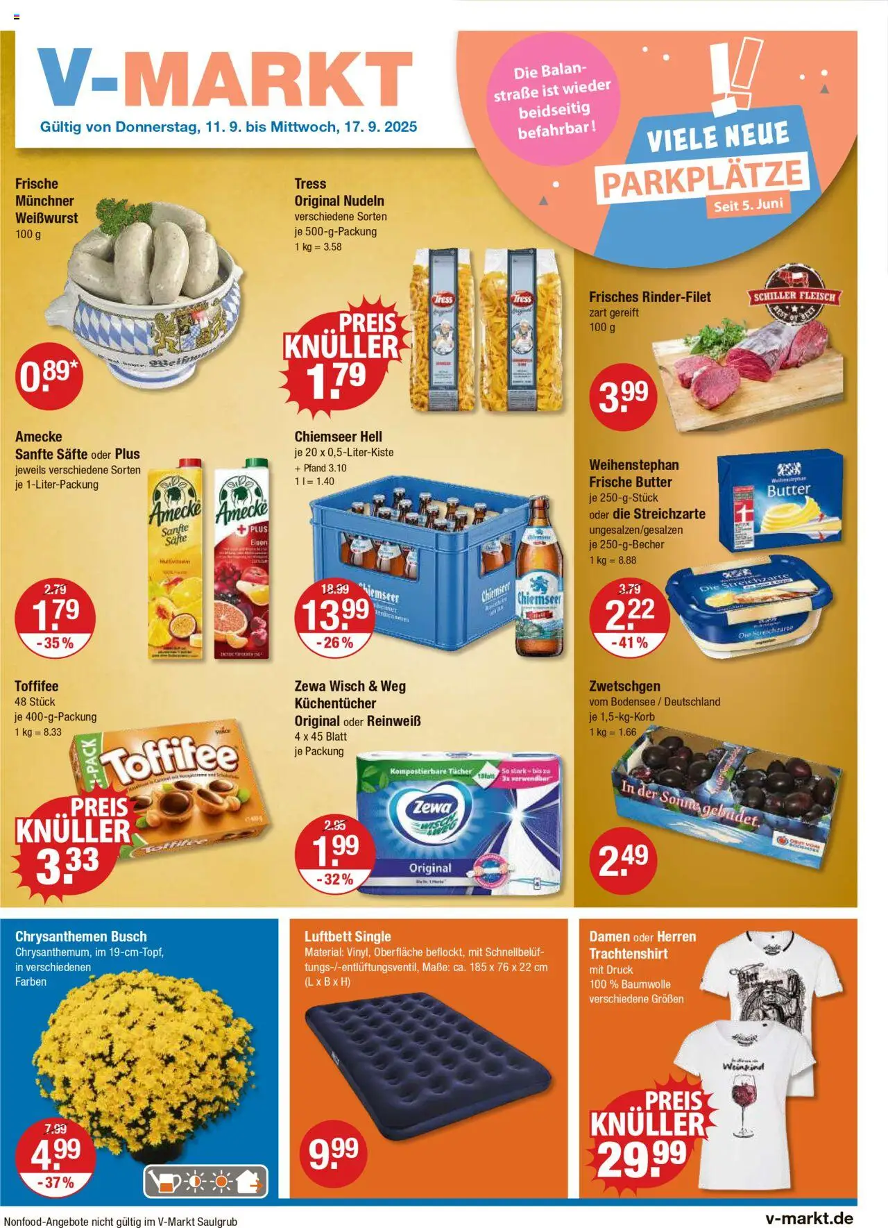 V-Markt - M&#252;nchen – gültig ab 11.09.2025 | Seite: 1 | Produkte: Zewa, Weißwurst, Toffifee, Fleisch