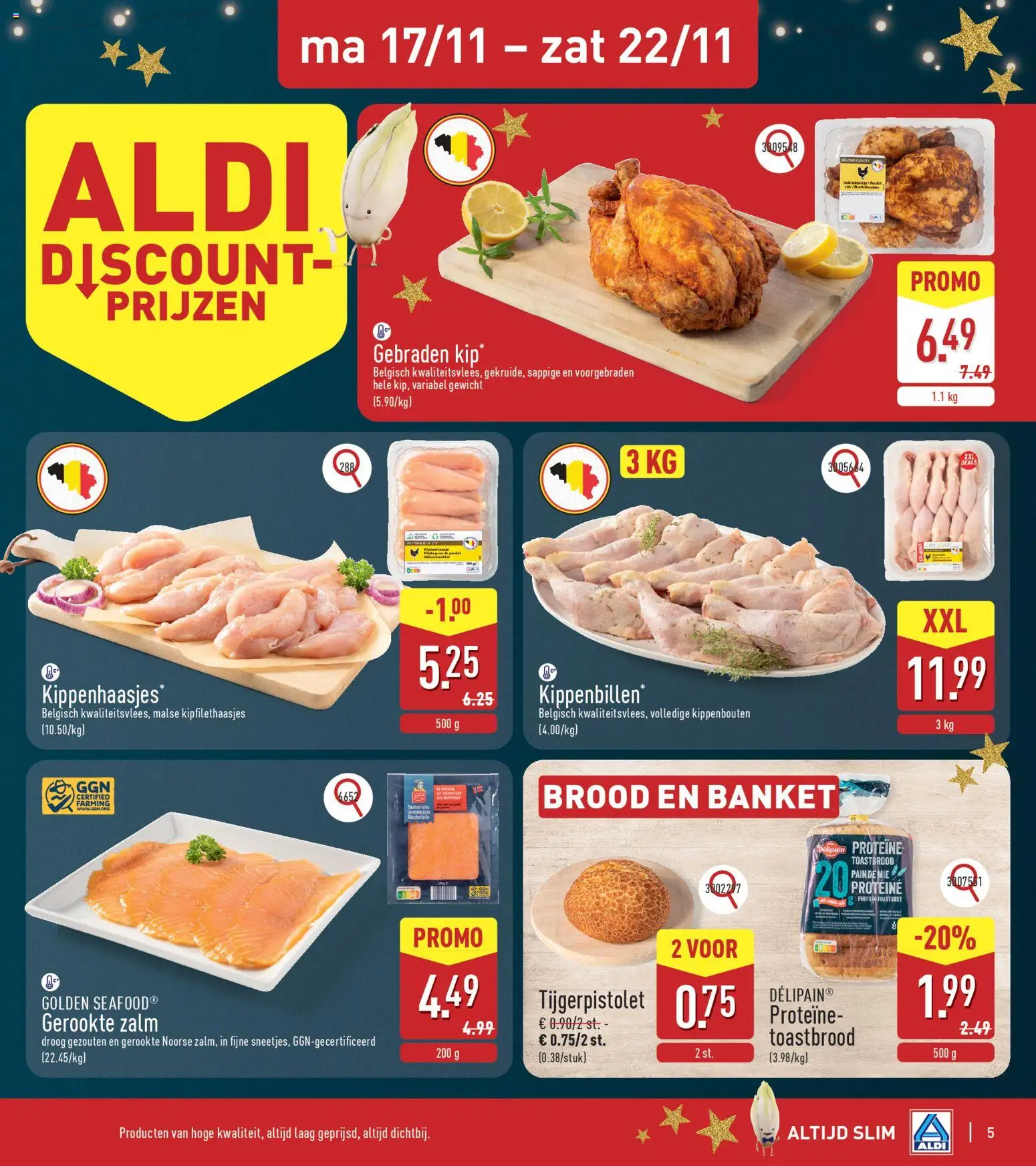 {H1} | Pagina: 5 | Producten: Zalm, Gewicht, Brood