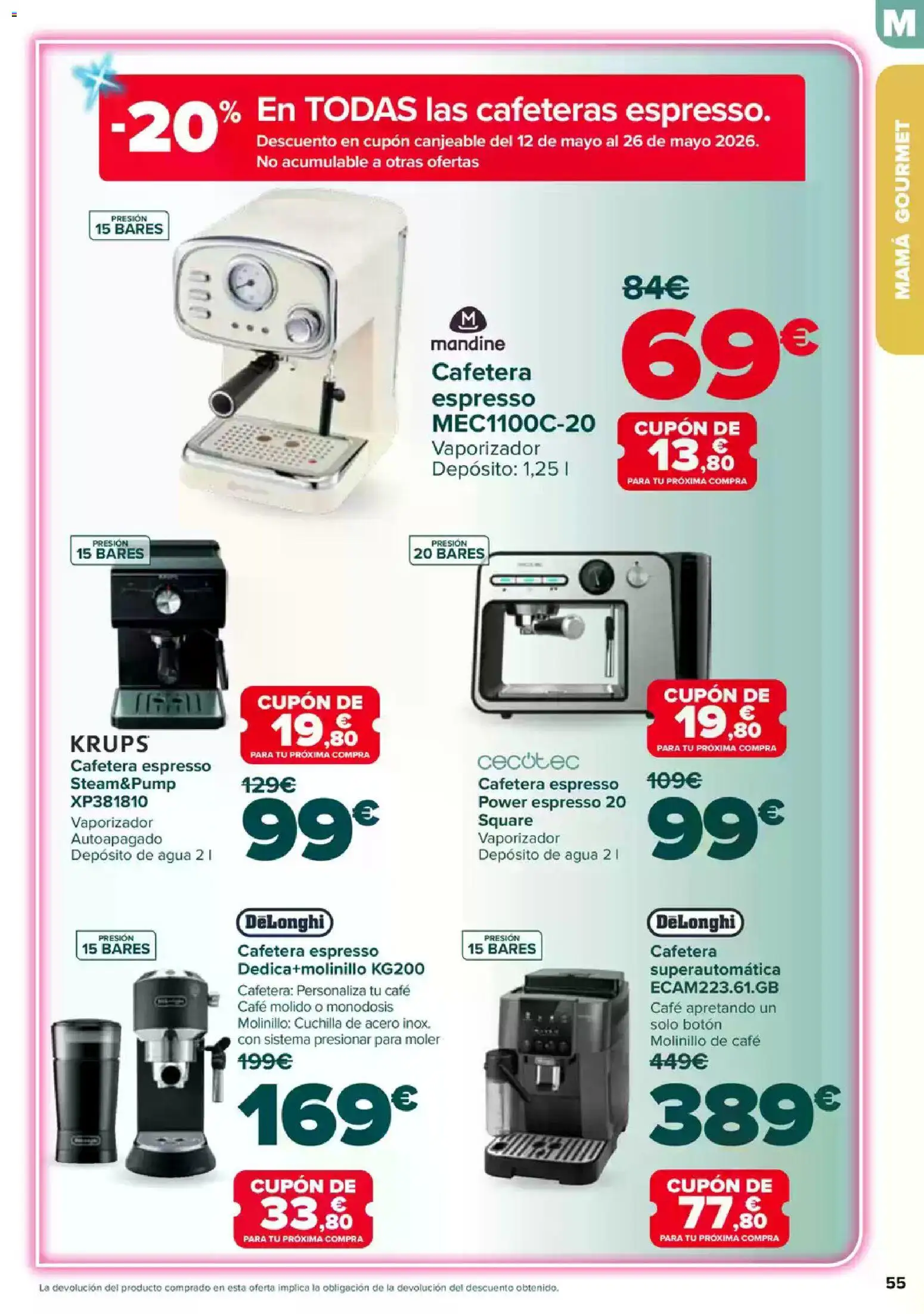 Carrefour Dia de la Madre │ válido desde el 23.04.2026 | Página: 55 | Productos: Café, Café molido, Cafetera