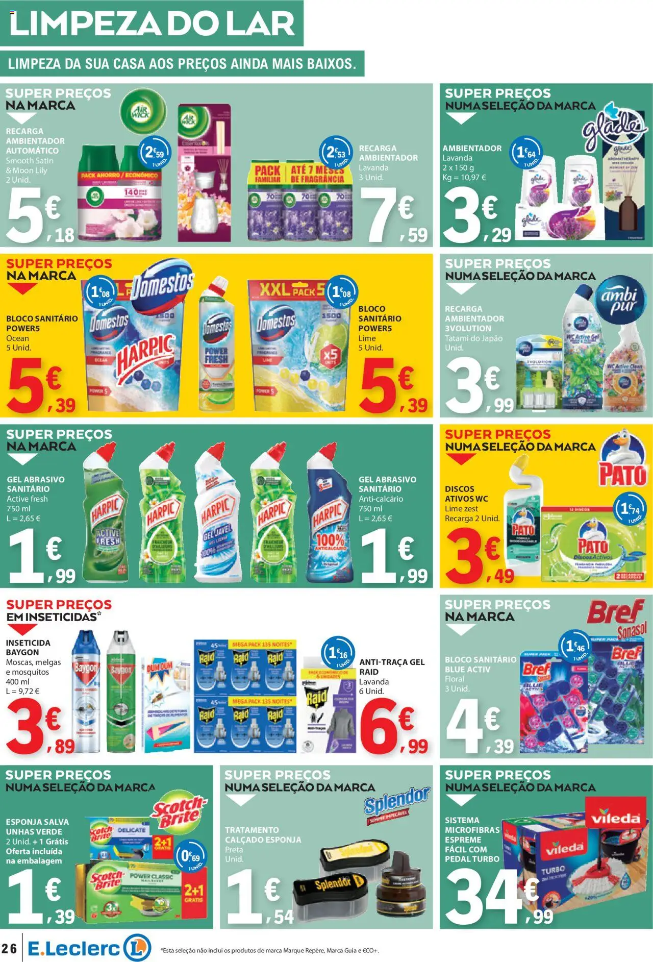 E.Leclerc folheto │ válido de 14.08.2025 | Página: 26 | Produtos: Fragrância, Esponja, Inseticida