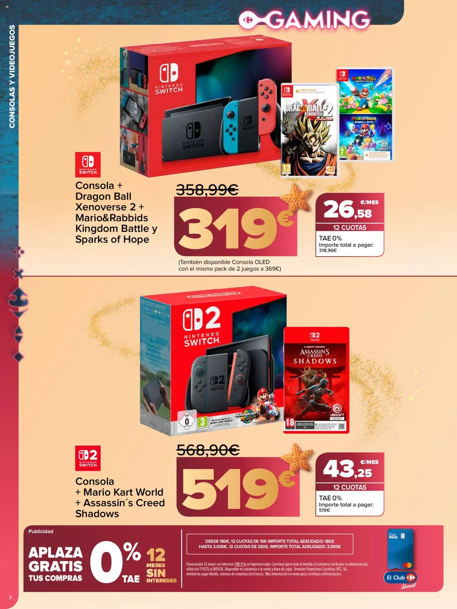 Carrefour folleto │ válido desde el 10.12.2025 | Página: 2 | Productos: Consola, Nintendo