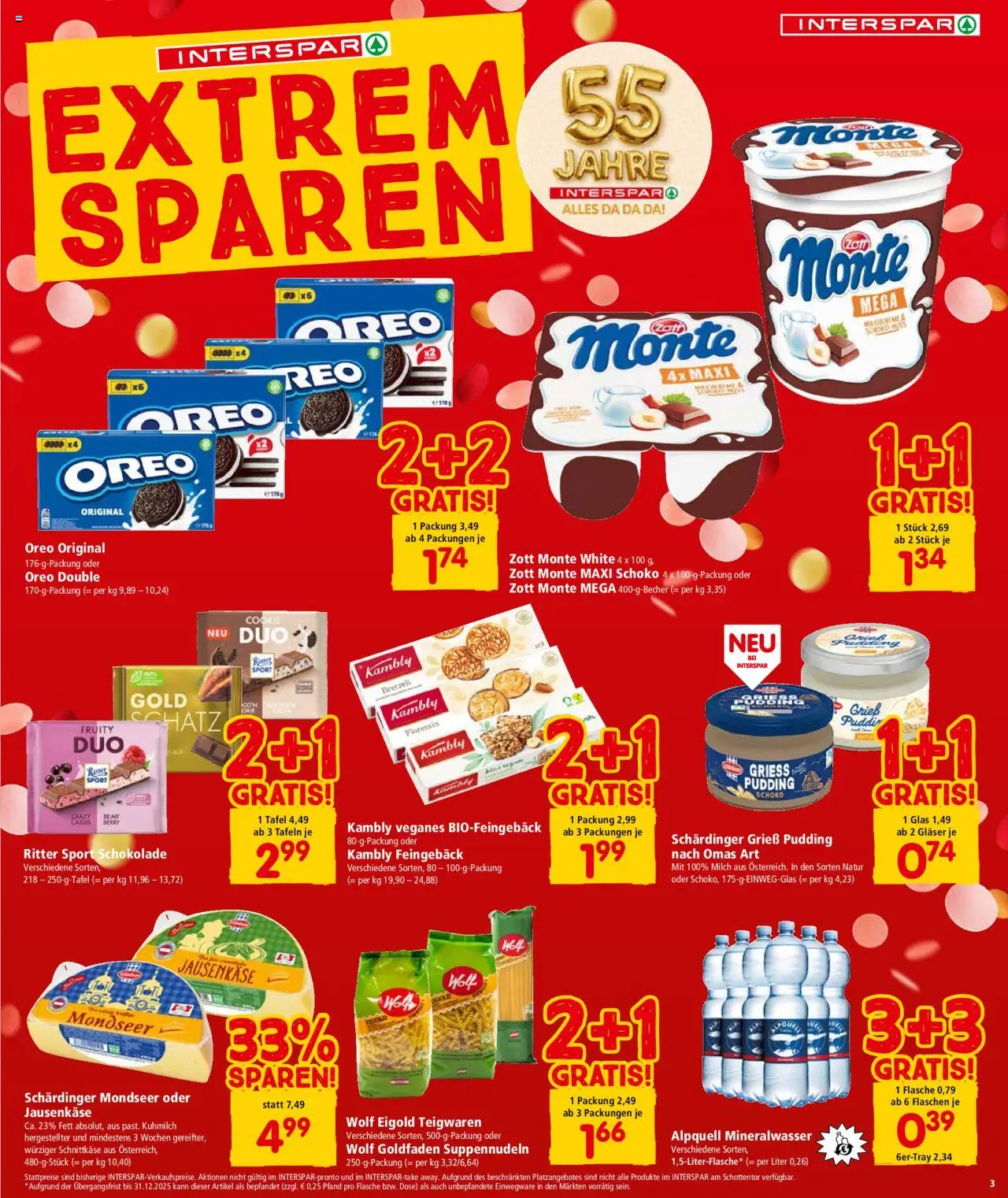 Interspar Flugblatt - Osttirol gültig ab 11.09.2025 | Seite: 3 | Produkte: Matériel de rangement Fitness, Milch, Schokolade