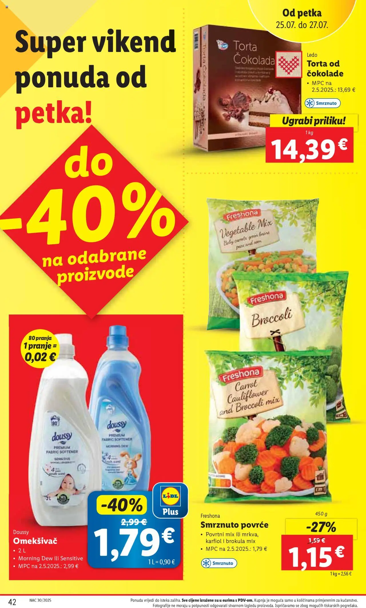 Lidl katalog | vrijedi od 24.07.2025 | Stranica: 42 | Proizvodi: Brokula, Omekšivač, Povrće, Smrznuto povrće