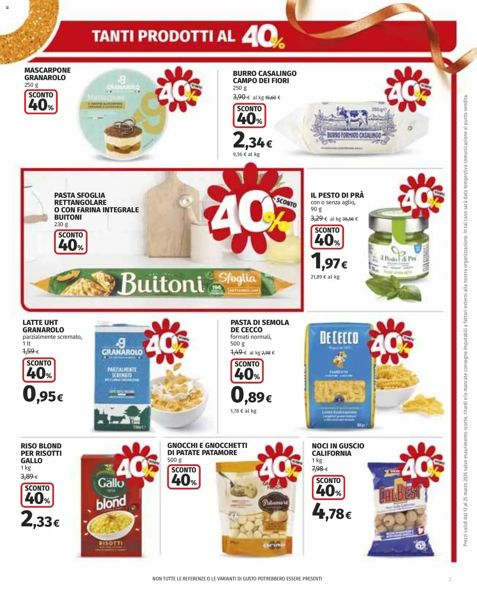 Volantino COOP del 12.03.2026 | Pagina: 3 | Prodotti: Riso, Pasta sfoglia, Farina, Pesto
