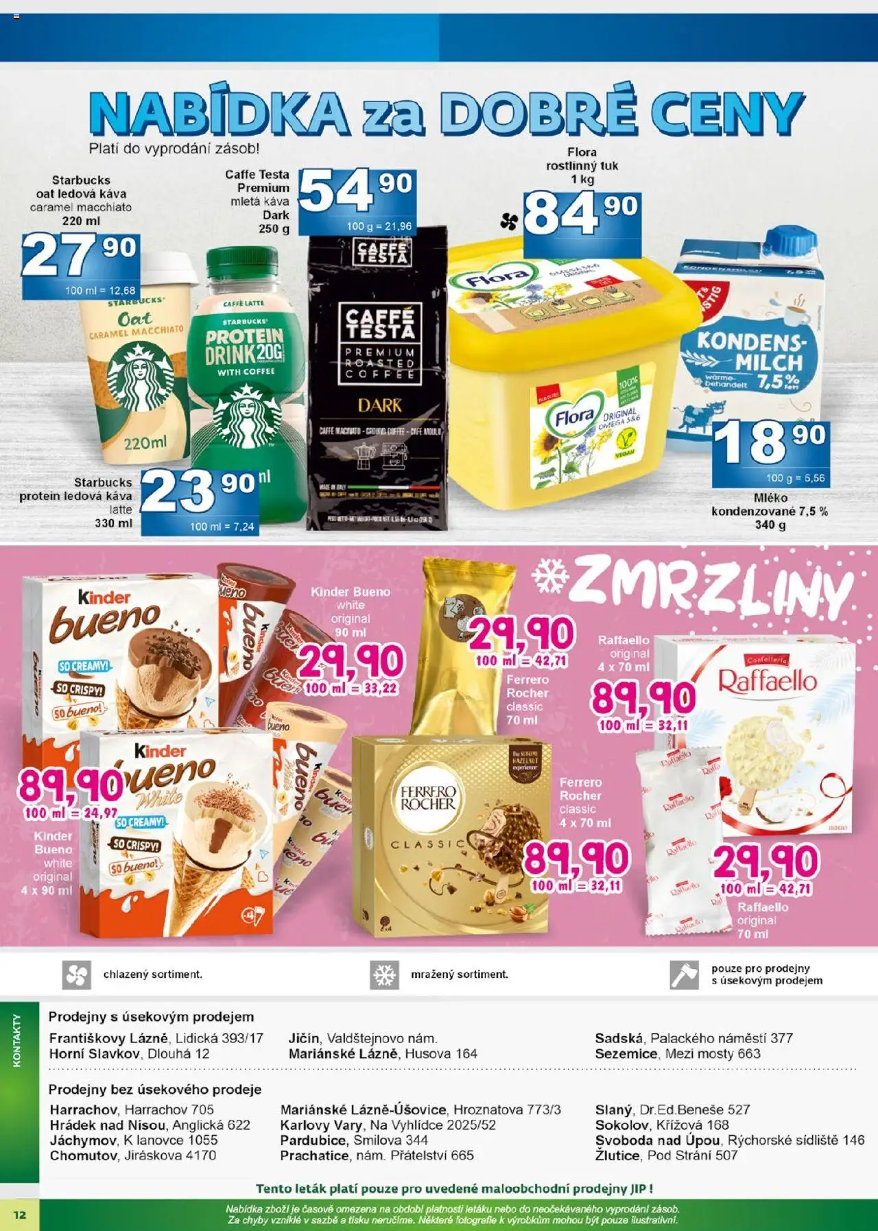 Jip leták od 10.09.2025 | Strana: 12 | Produkty: Zmrzliny, Omega, Protein drink, Kinder Bueno
