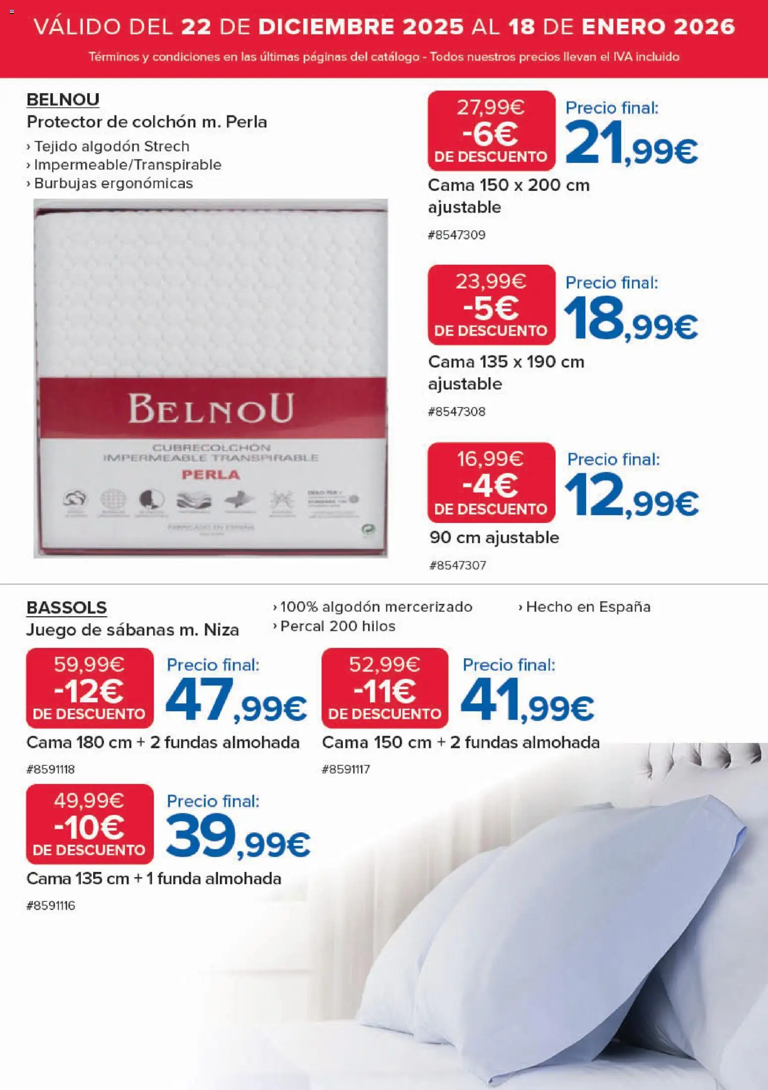 Costco catálogo │ válido desde el 22.12.2025 | Página: 11 | Productos: Juego de sábanas, Funda, Cama, Almohada