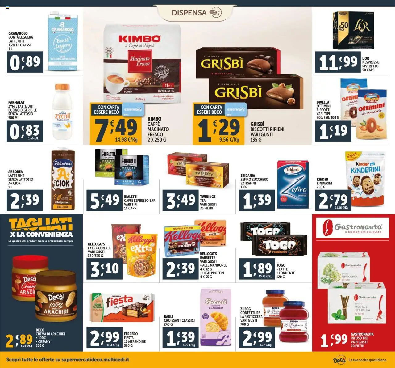 Volantino Decò del 16.10.2025 | Pagina: 12 | Prodotti: Crema, Latte, Arachidi, Merendine