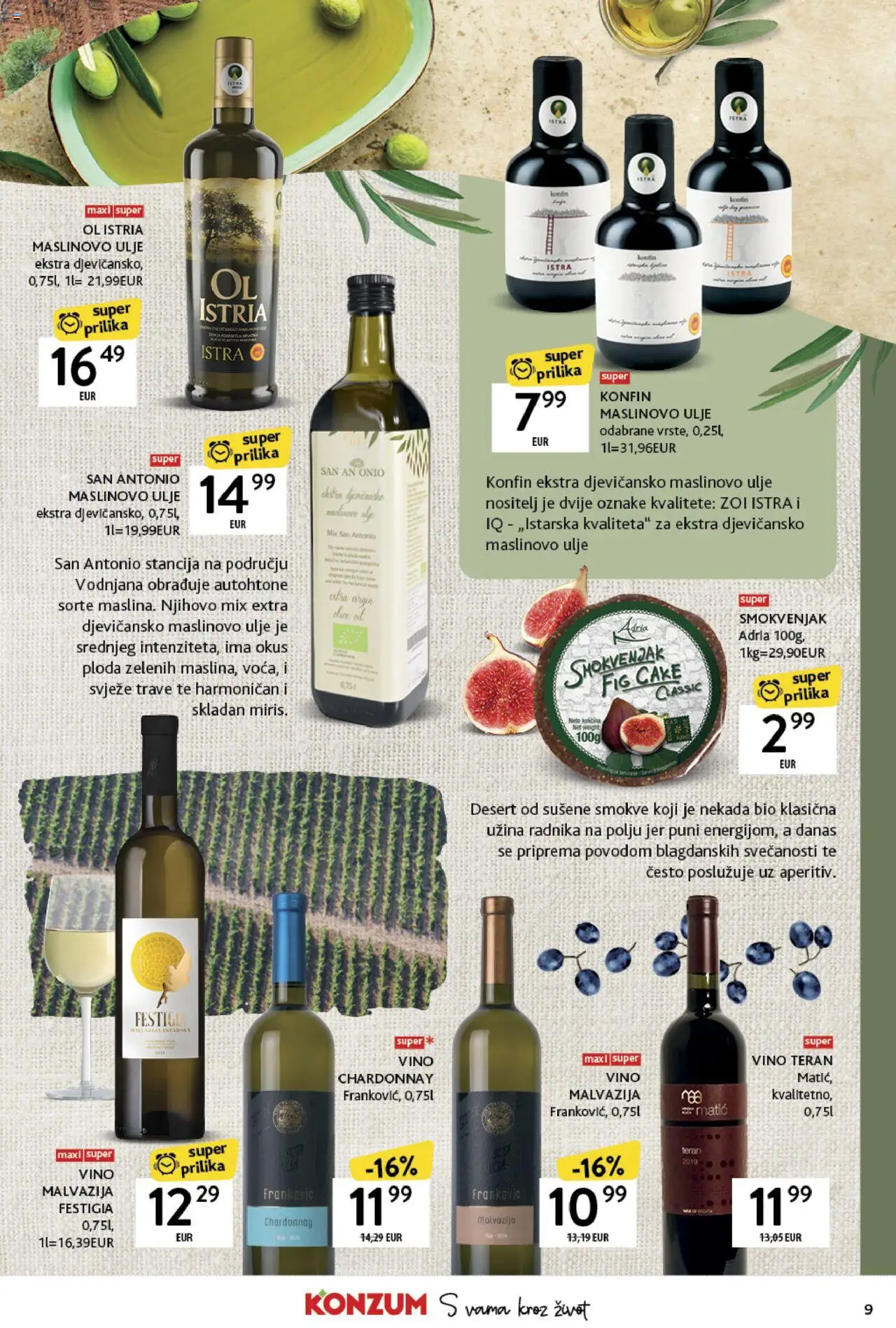 Konzum katalog | vrijedi od 19.05.2025 | Stranica: 9 | Proizvodi: Ulje, Vino, Maslinovo ulje