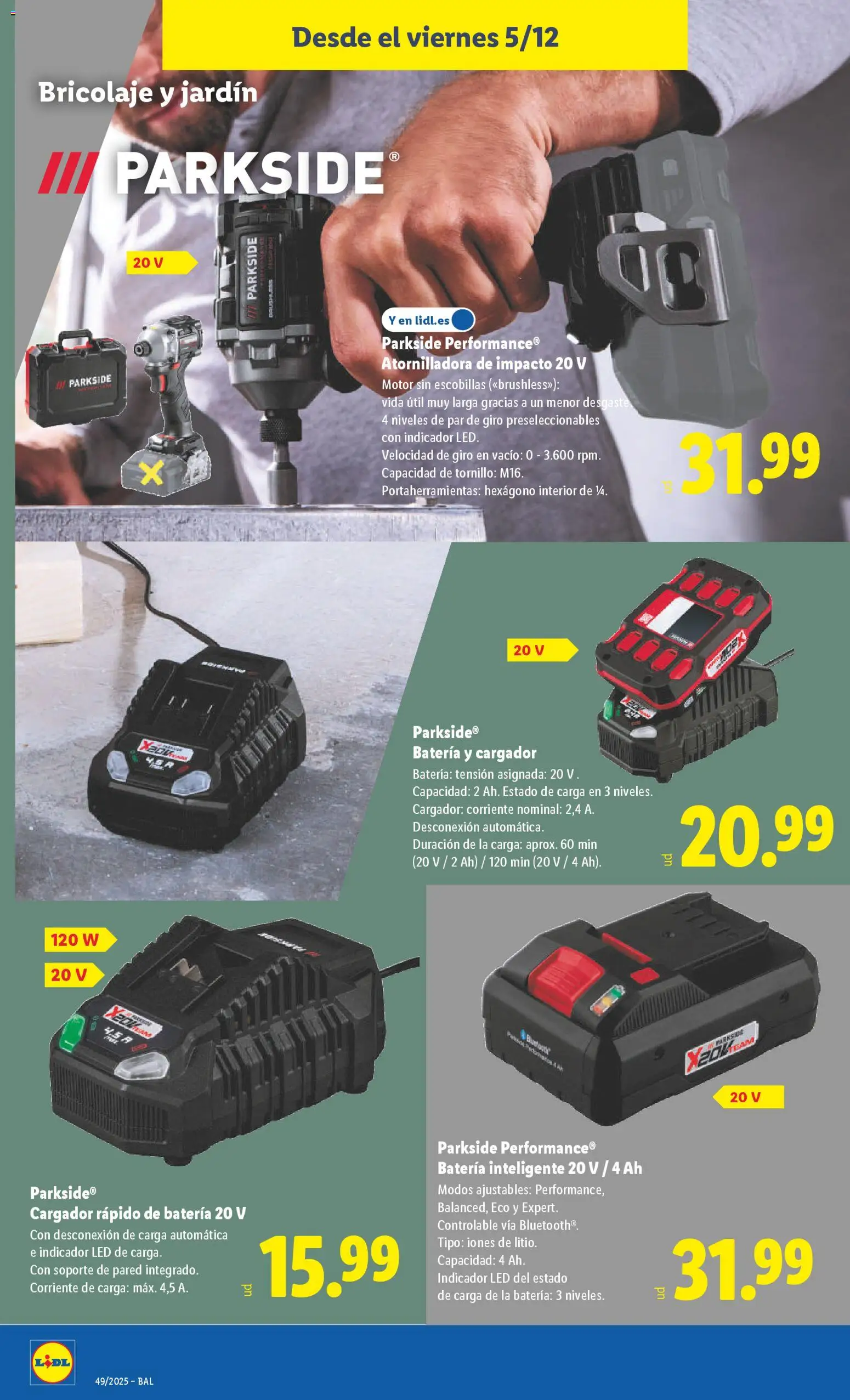 Lidl folleto de bazar │ válido desde el 01.12.2025 | Página: 36 | Productos: Batería