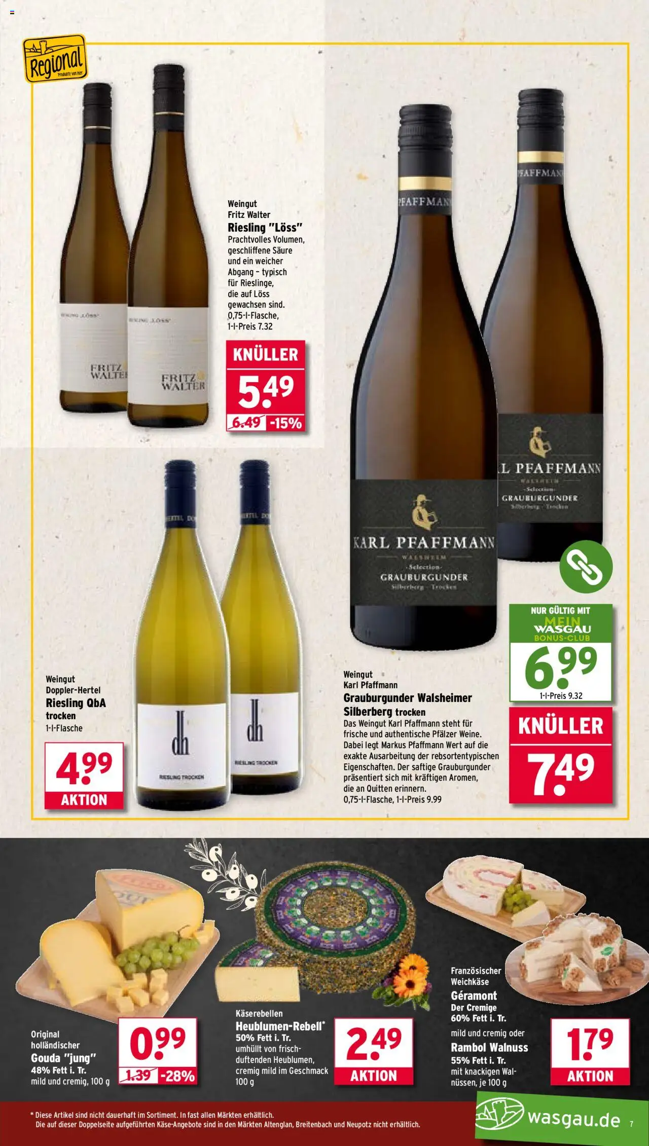 Wasgau Prospekt 	 - gültig ab dem 11.08.2025 | Seite: 7 | Produkte: Geramont, Gouda