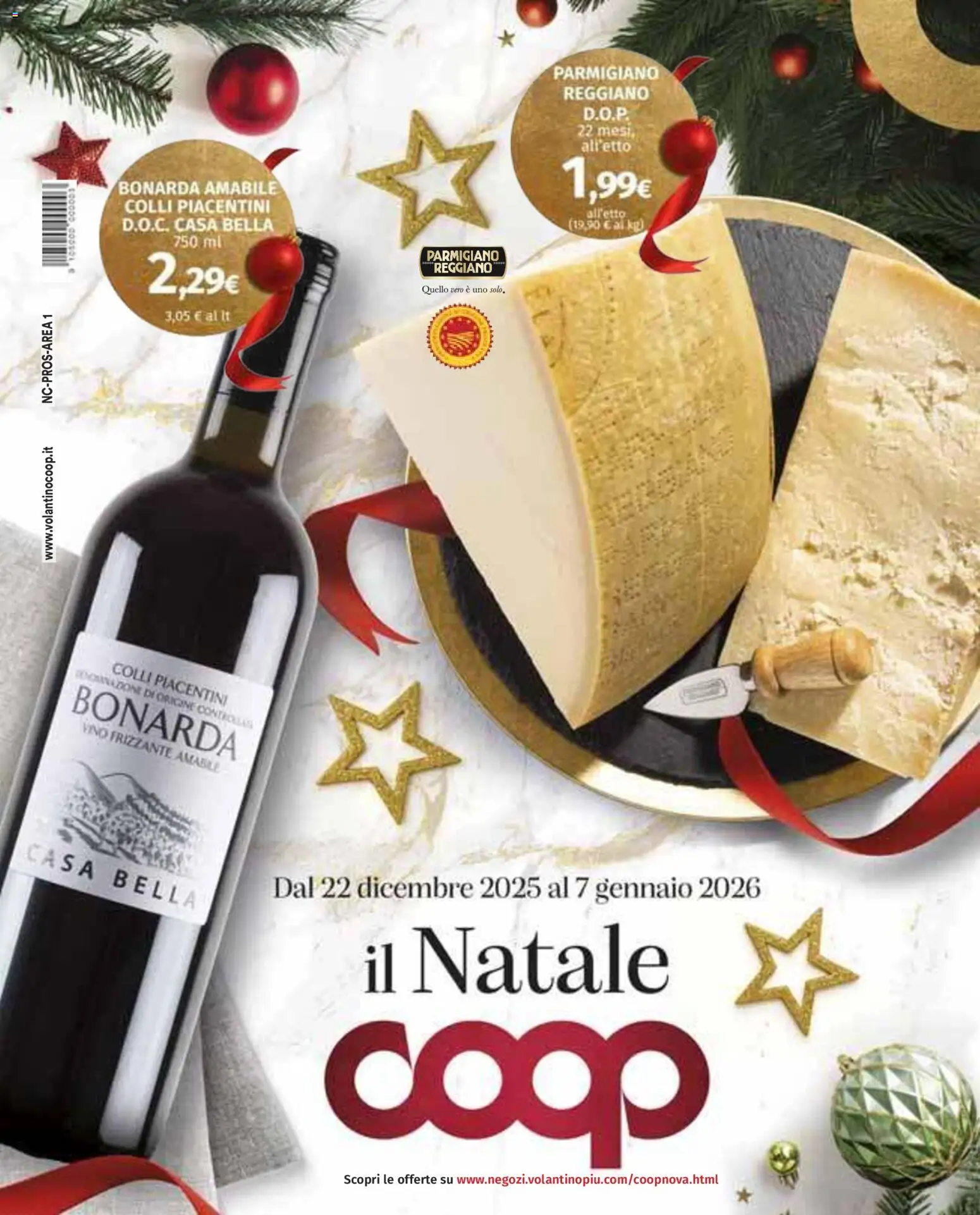 Volantino COOP del 22.12.2025 | Pagina: 1 | Prodotti: Vino, Parmigiano reggiano, Parmigiano
