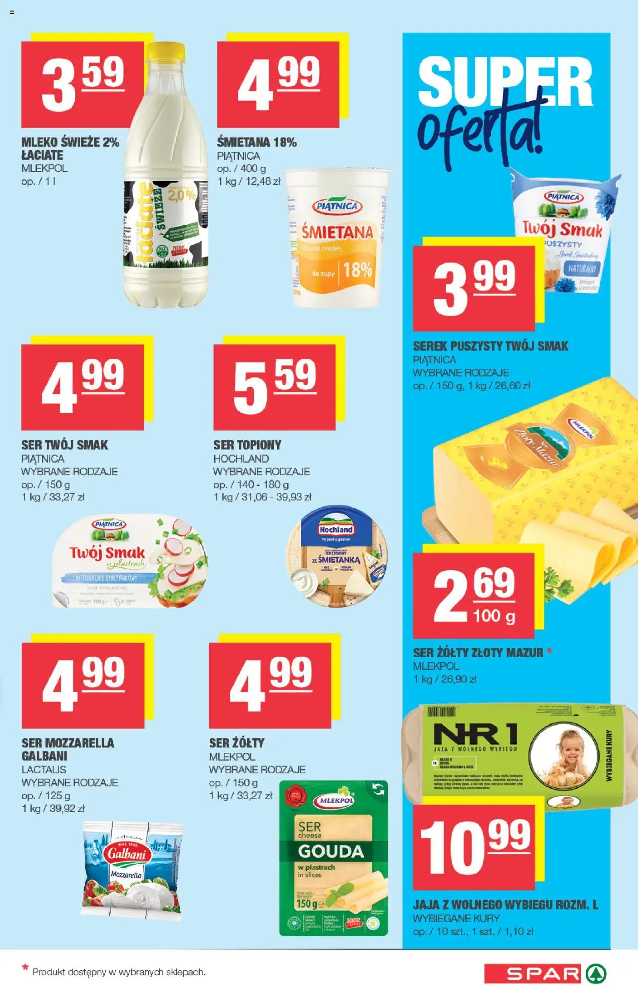 Spar Gazetka od 22.10.2025 | Strona: 3 | Produkty: Ser żółty, Ser topiony, Mleko, Ser