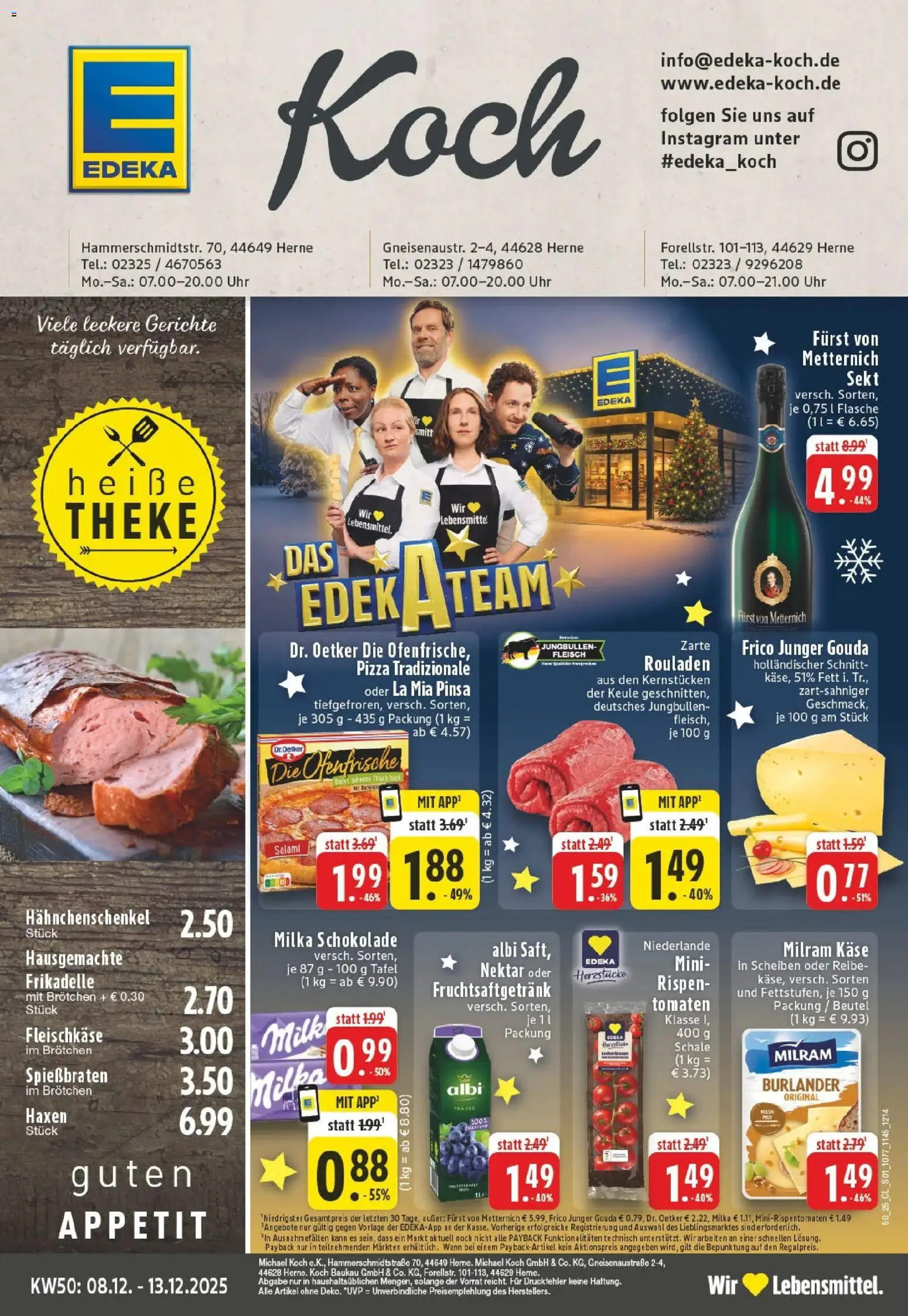 Edeka prospekt Herne	 – gültig ab 07.12.2025 | Seite: 1 | Produkte: Furst von metternich, Käse, Sekt, Tomaten