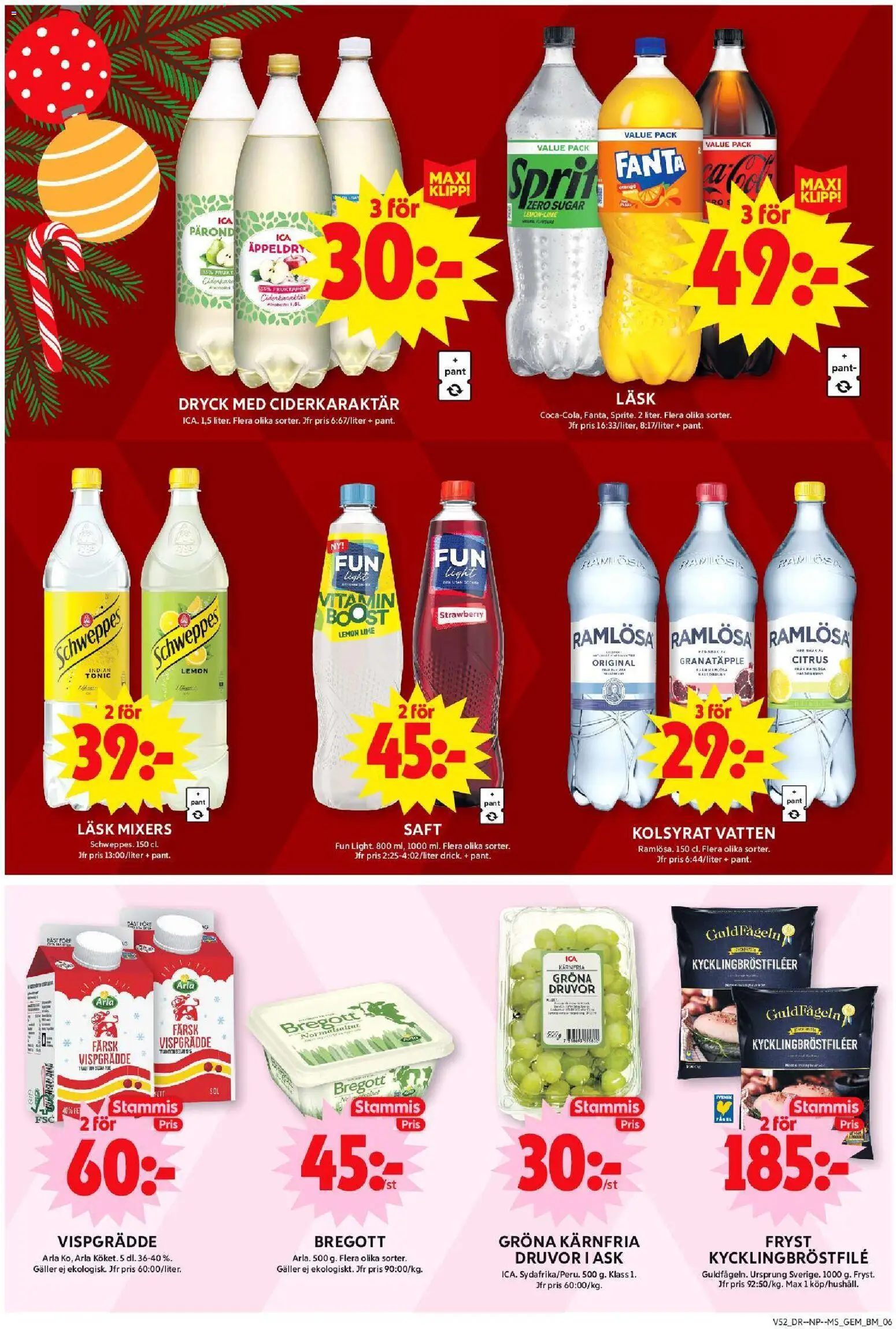 ICA Maxi reklamblad aktuell från 22.12.2025 | Sida: 6 | Produkter: Gem, Galler, Fanta, Vispgrädde