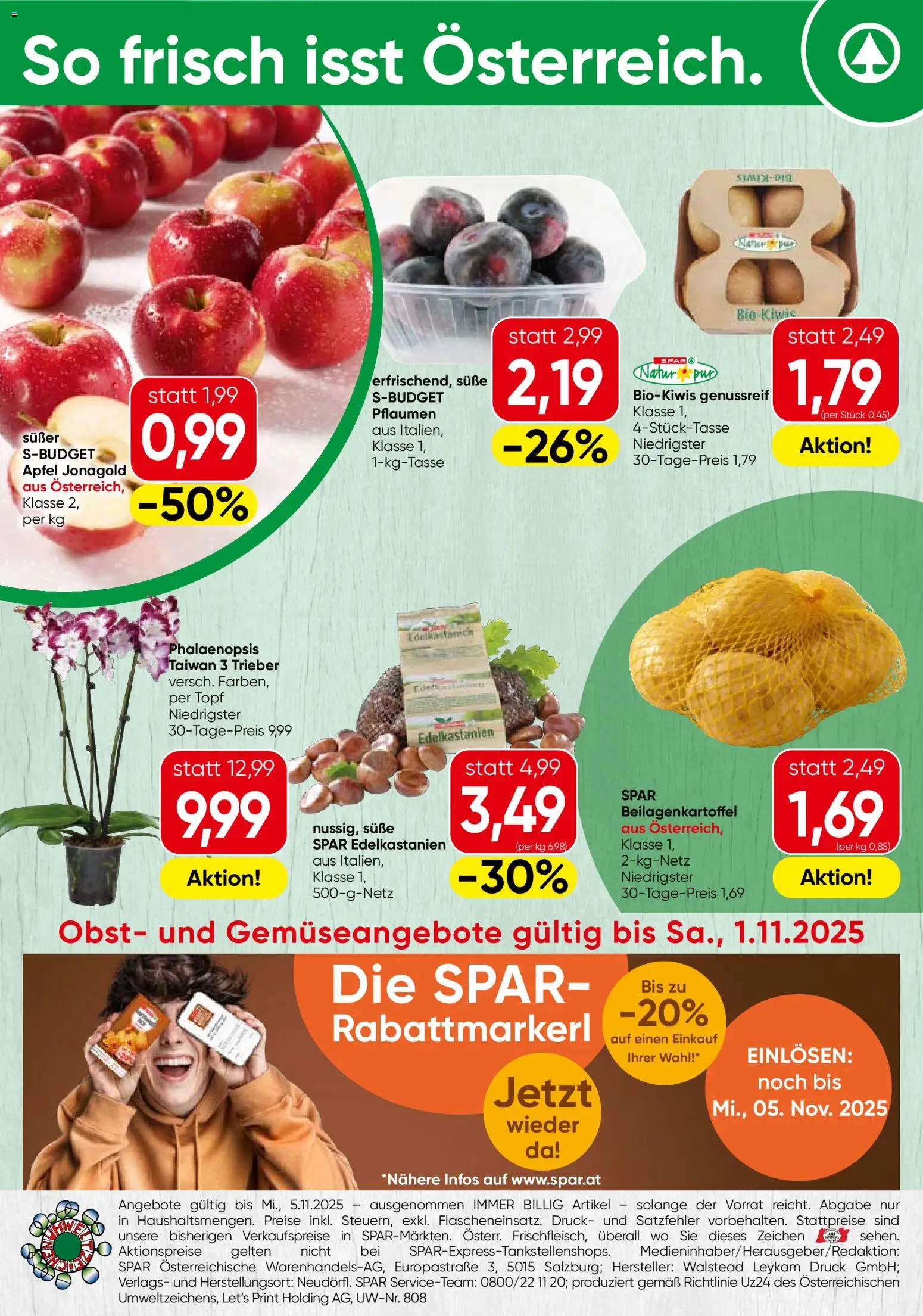 Spar Obst & Gemüse - Wien  gültig ab 27.10.2025 | Seite: 1 | Produkte: Obst, Äpfel