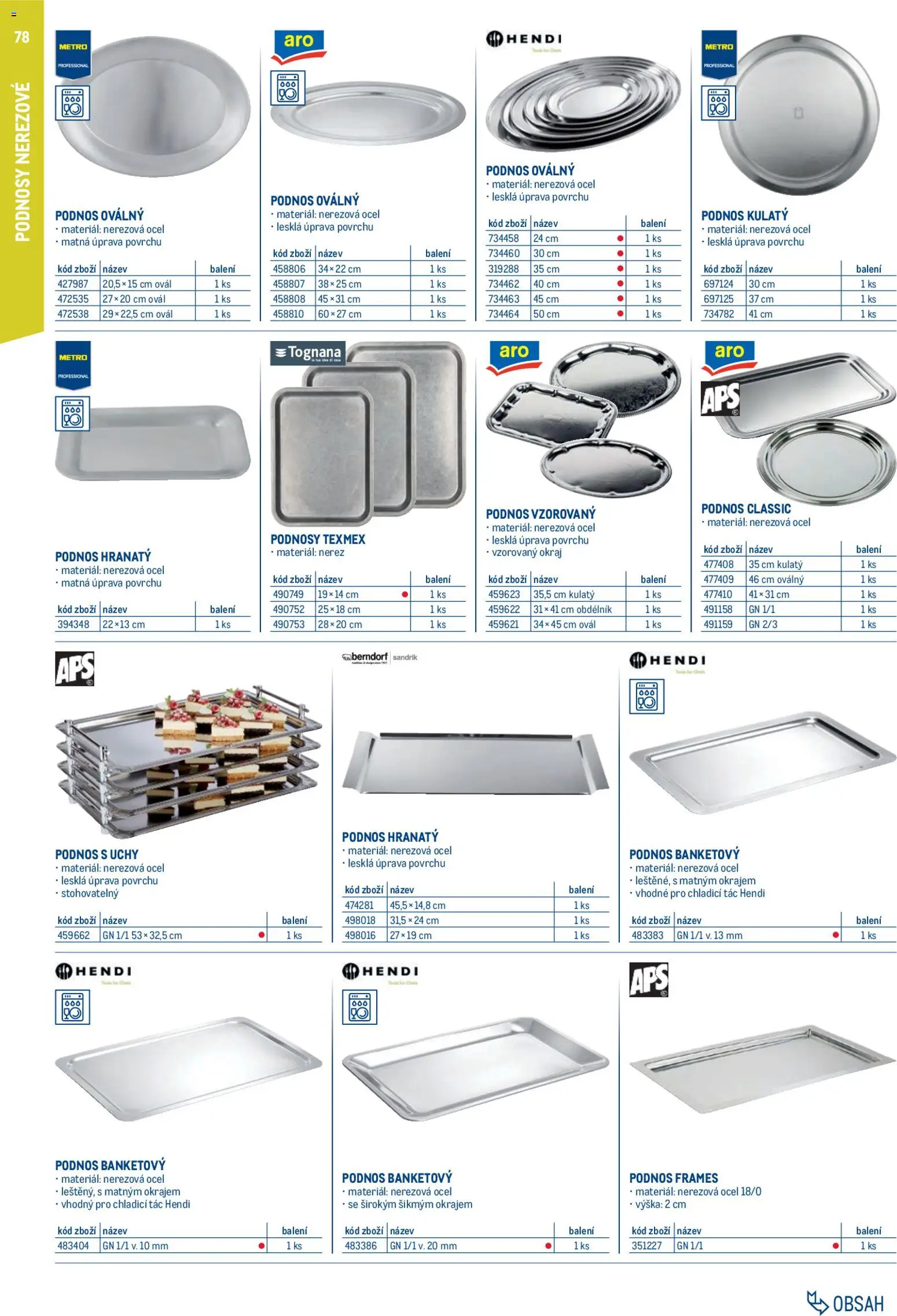 Makro leták - Gastro vybavení a zařízení od 01.02.2026 | Strana: 78 | Produkty: Podnos, Tác