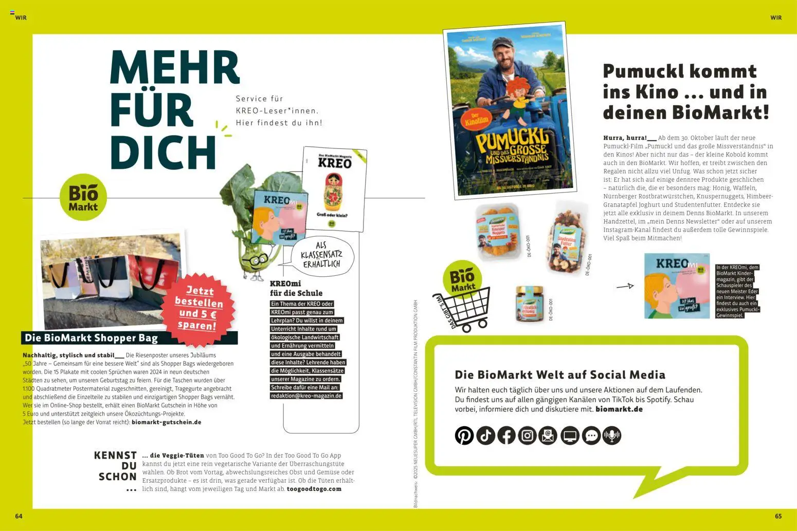 Denns BioMarkt  KREO Magazin gültig ab 21.10.2025 | Seite: 33 | Produkte: Gemüse, Obst, Joghurt, Brot