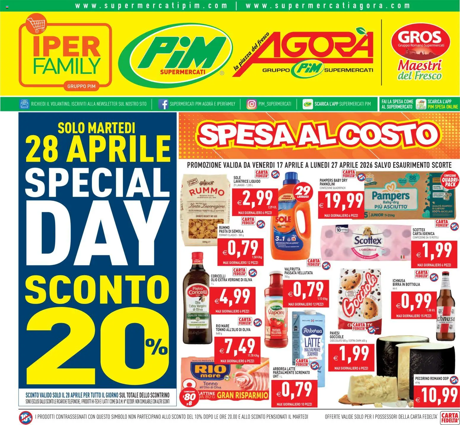 Volantino PIM Supermercati del 17.04.2026 | Pagina: 1 | Prodotti: Cioccolato, Birra, Tonno, Bottiglia