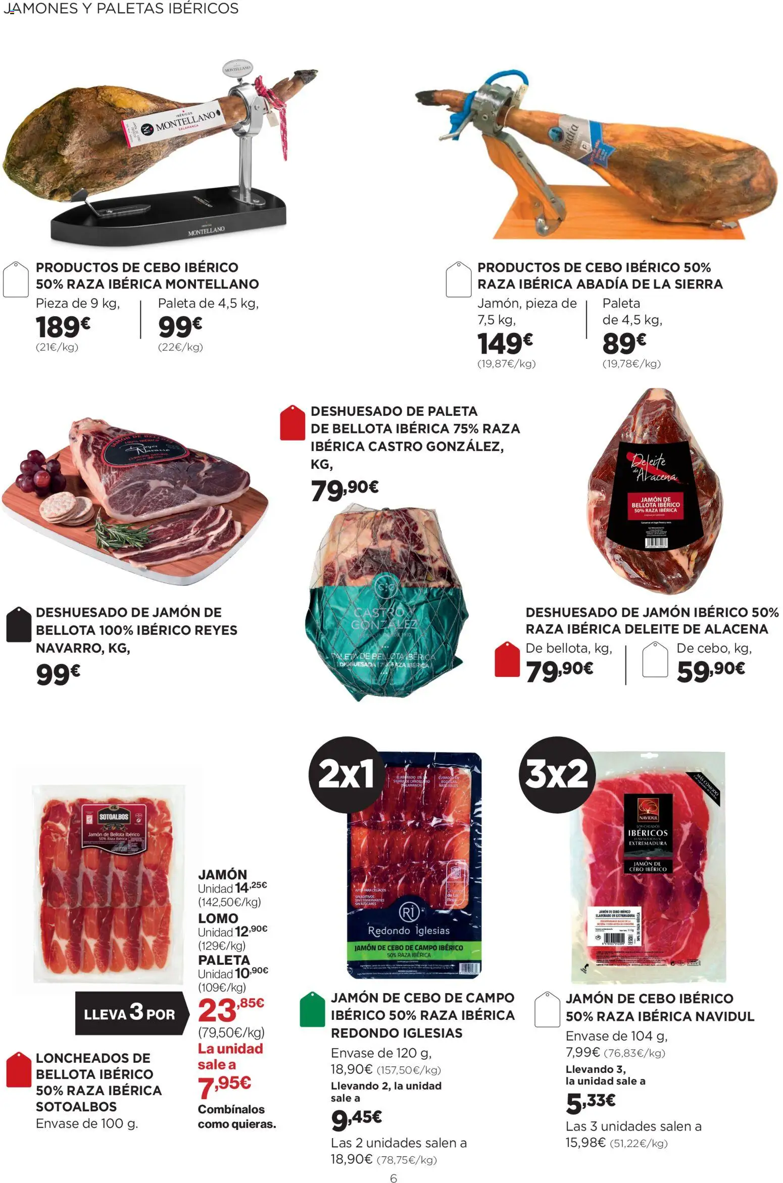 Hipercor - Charcutería │ válido desde el 29.01.2026 | Página: 6 | Productos: Jamón ibérico, Jamón