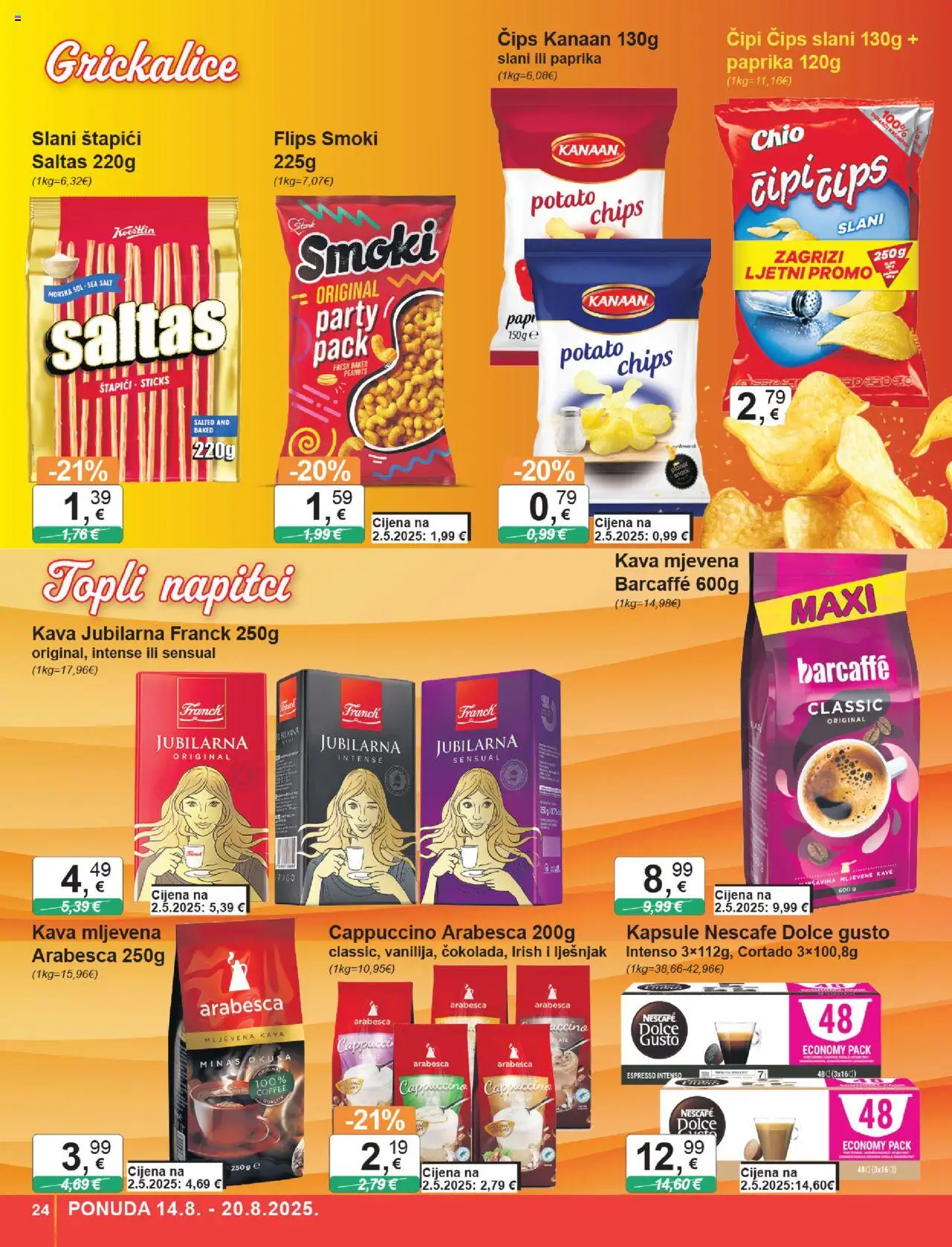 KTC katalog | vrijedi od 14.08.2025 | Stranica: 24 | Proizvodi: Flips, Barcaffe, Lješnjak, Štapići